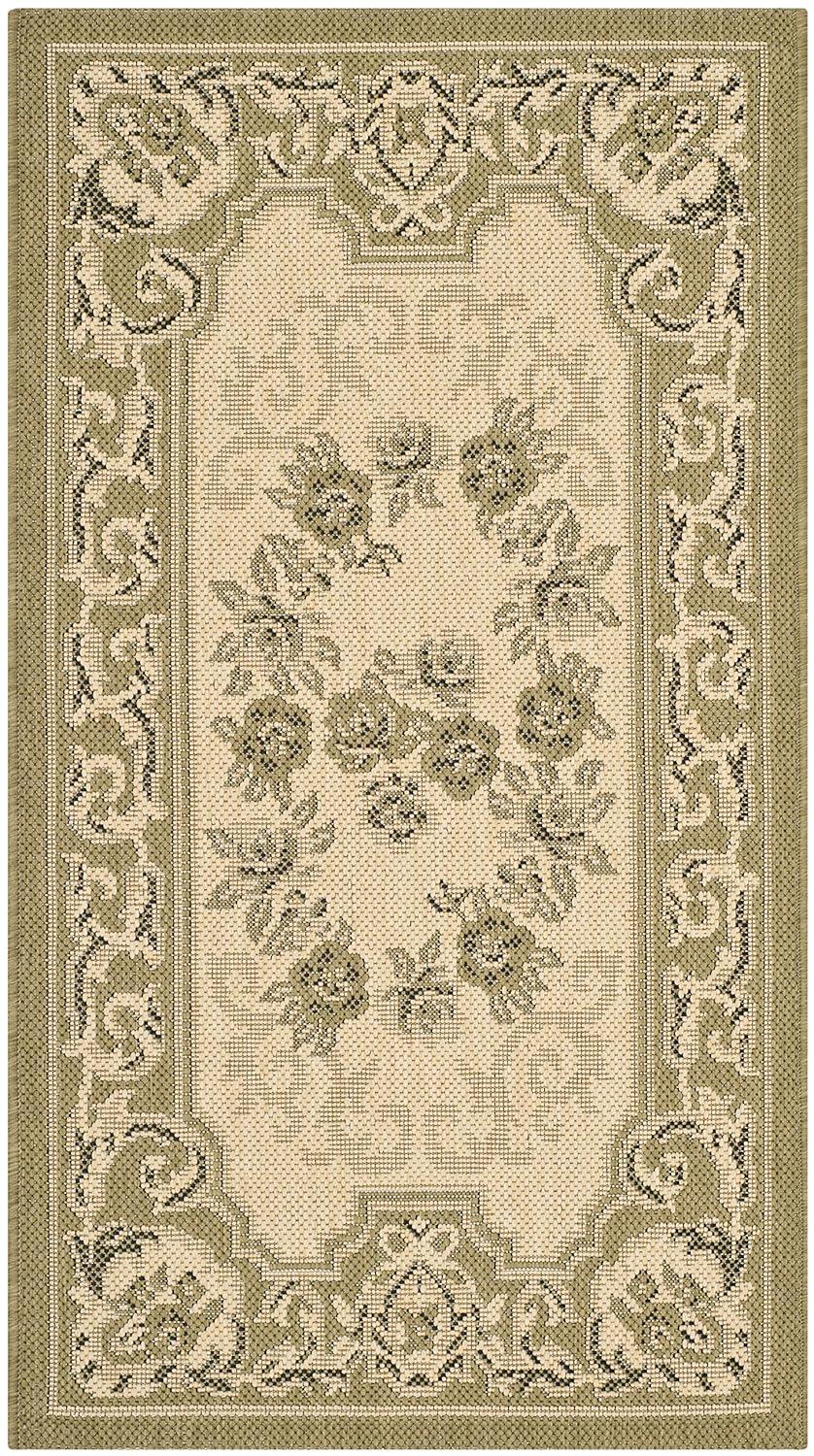 Courtyard CY7208 Power Loomed Indoor/Outdoor Accent Rug - Cream/Green - 2'x3'7" - Safavieh.