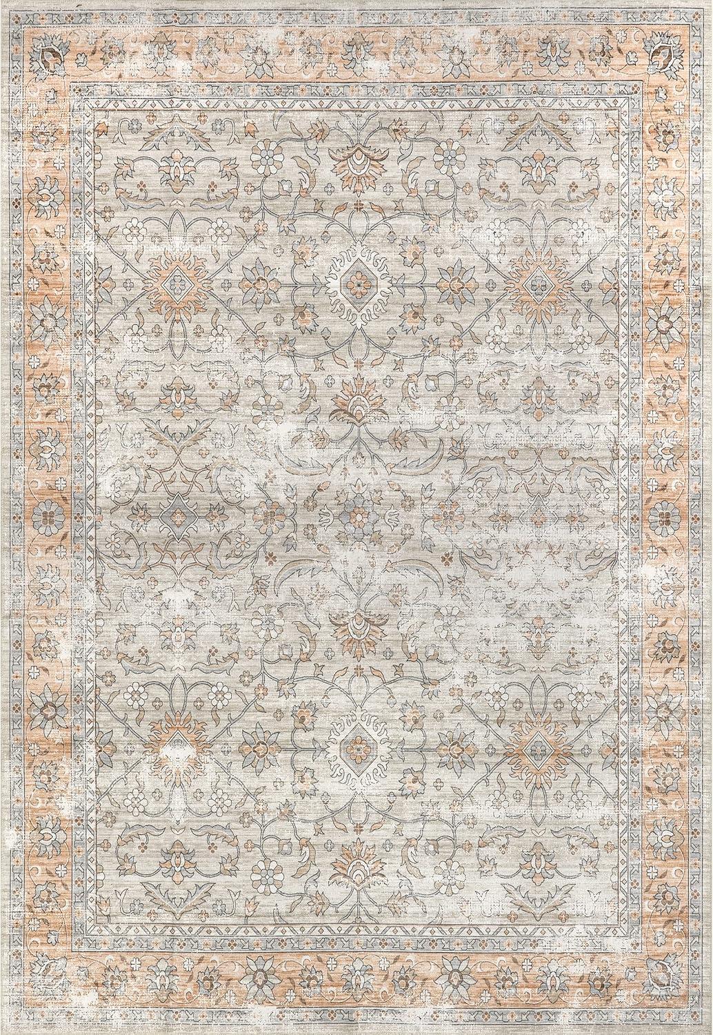 nuLOOM Marlena Faded Floral Machine Washable Area Rug