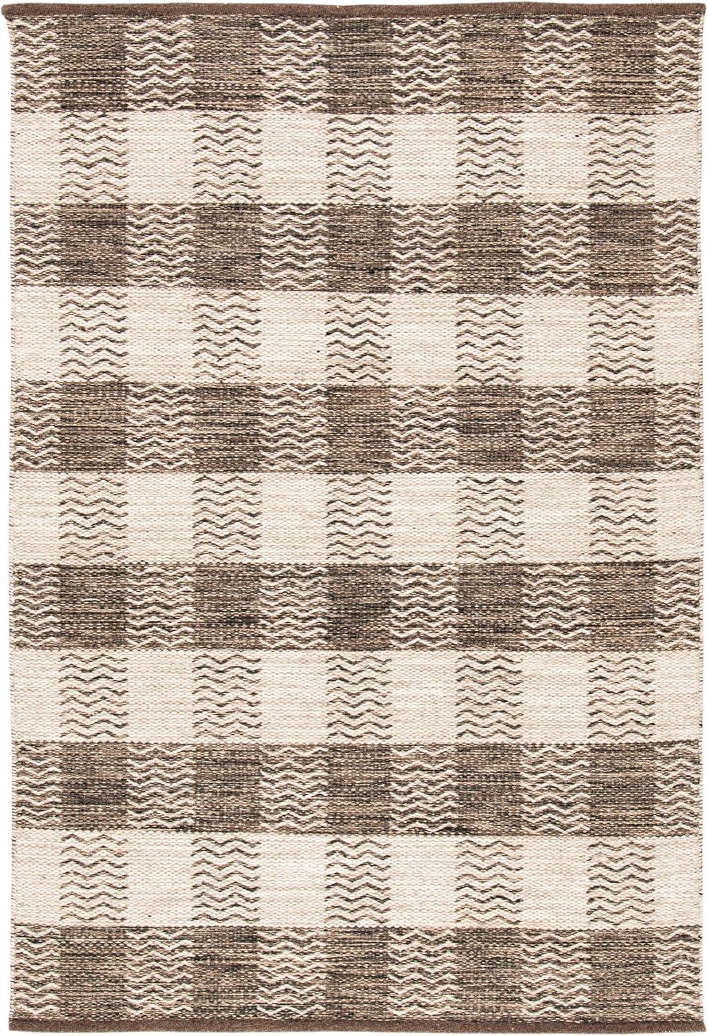 Kilim KLM351 Hand Woven Area Rug - Light Grey/Brown - 4'x6' - Safavieh