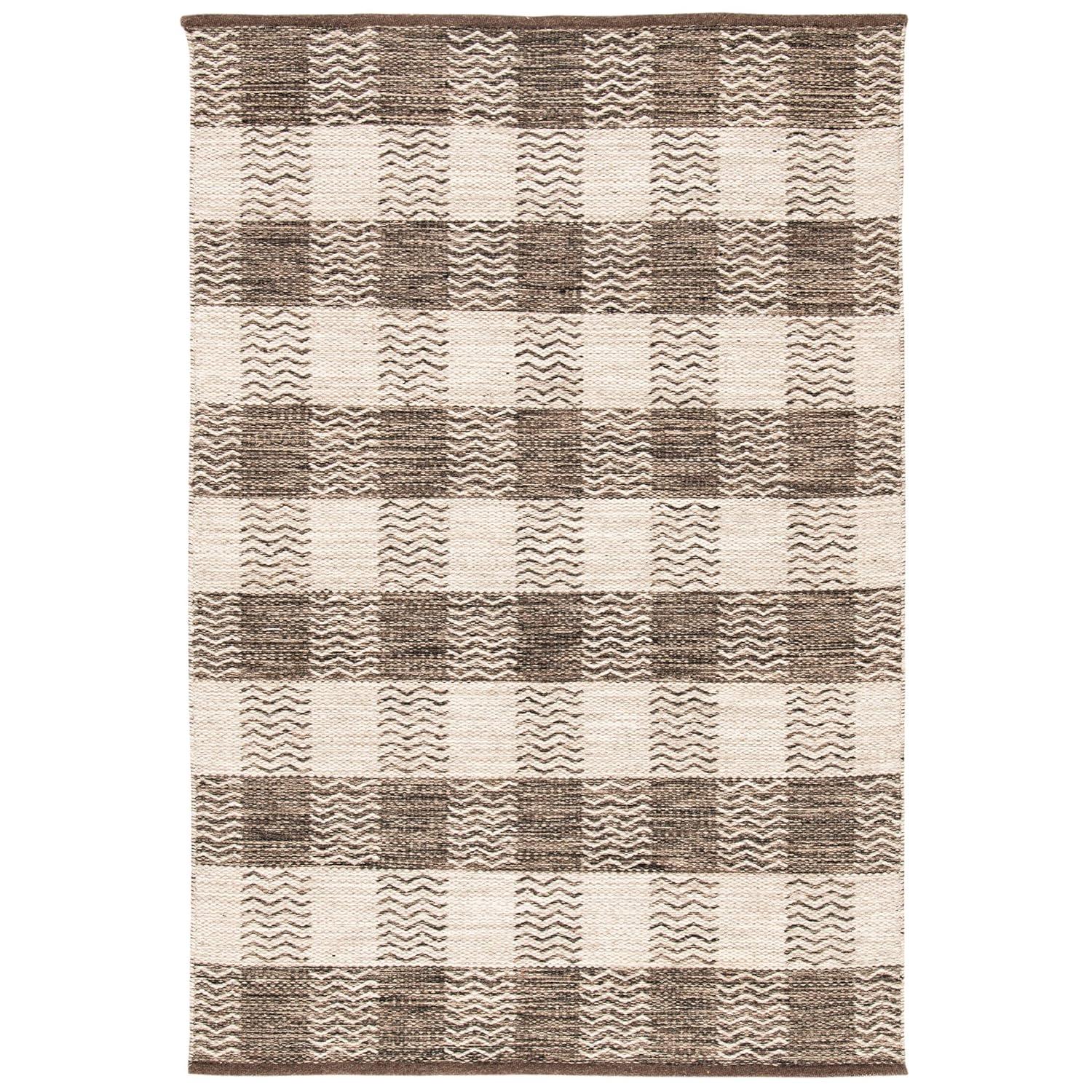 Kilim KLM351 Hand Woven Area Rug - Light Grey/Brown - 4'x6' - Safavieh
