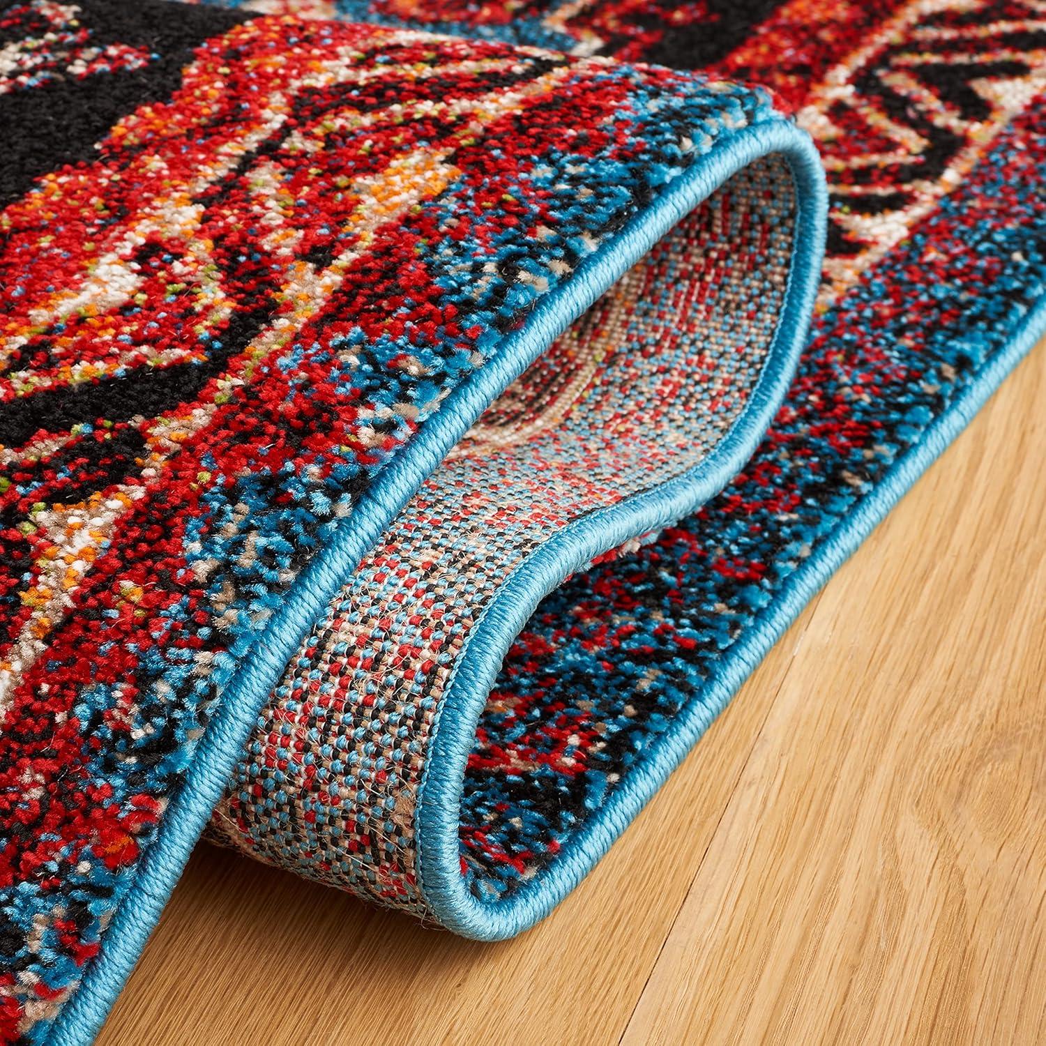 Vintage Hamadan VTH201 Power Loomed Area Rug - Turquoise/Red - 5'3"x7'6" - Safavieh.