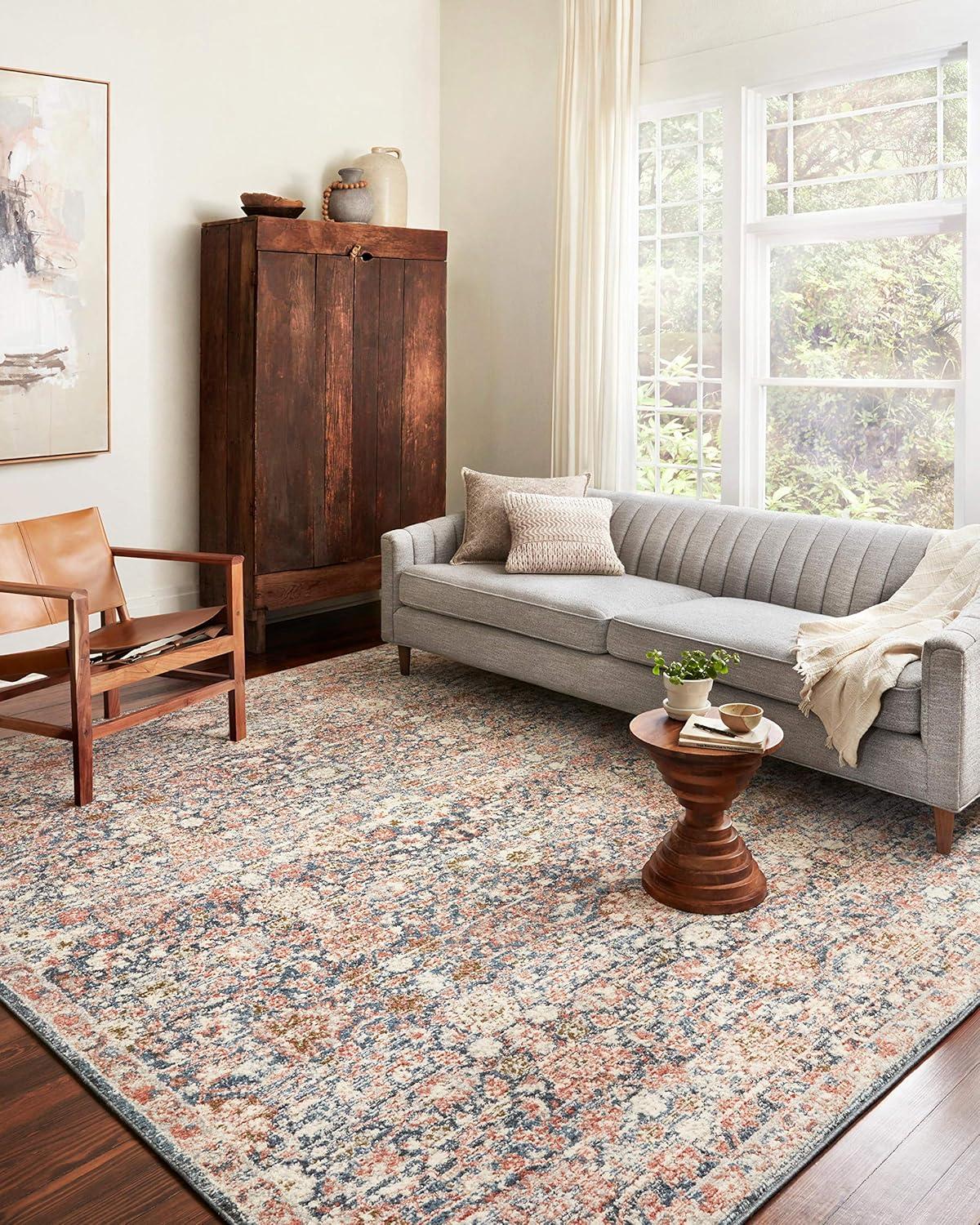 Loloi II Saban SAB-03 Oriental Navy / Rust Area Rug 7'-10" x 10'