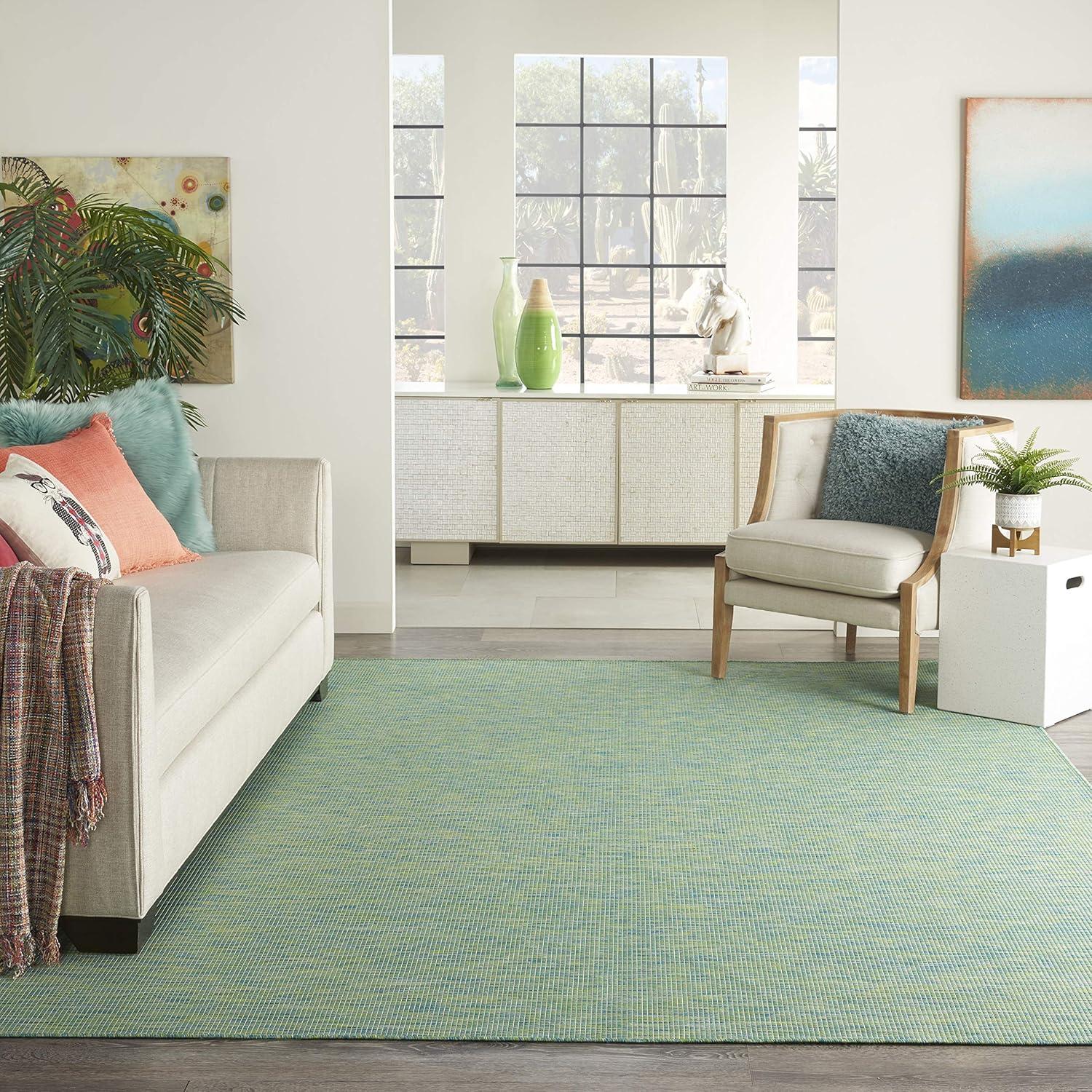 Nourison Positano POS01 Indoor/outdoor Area Rug - Blue/Green 5' x 7'
