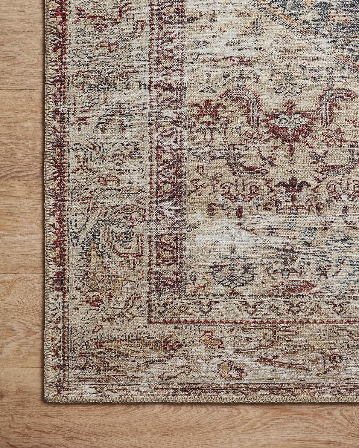 Georgie Teal & Antique 2' x 5' Machine Woven Synthetic Area Rug