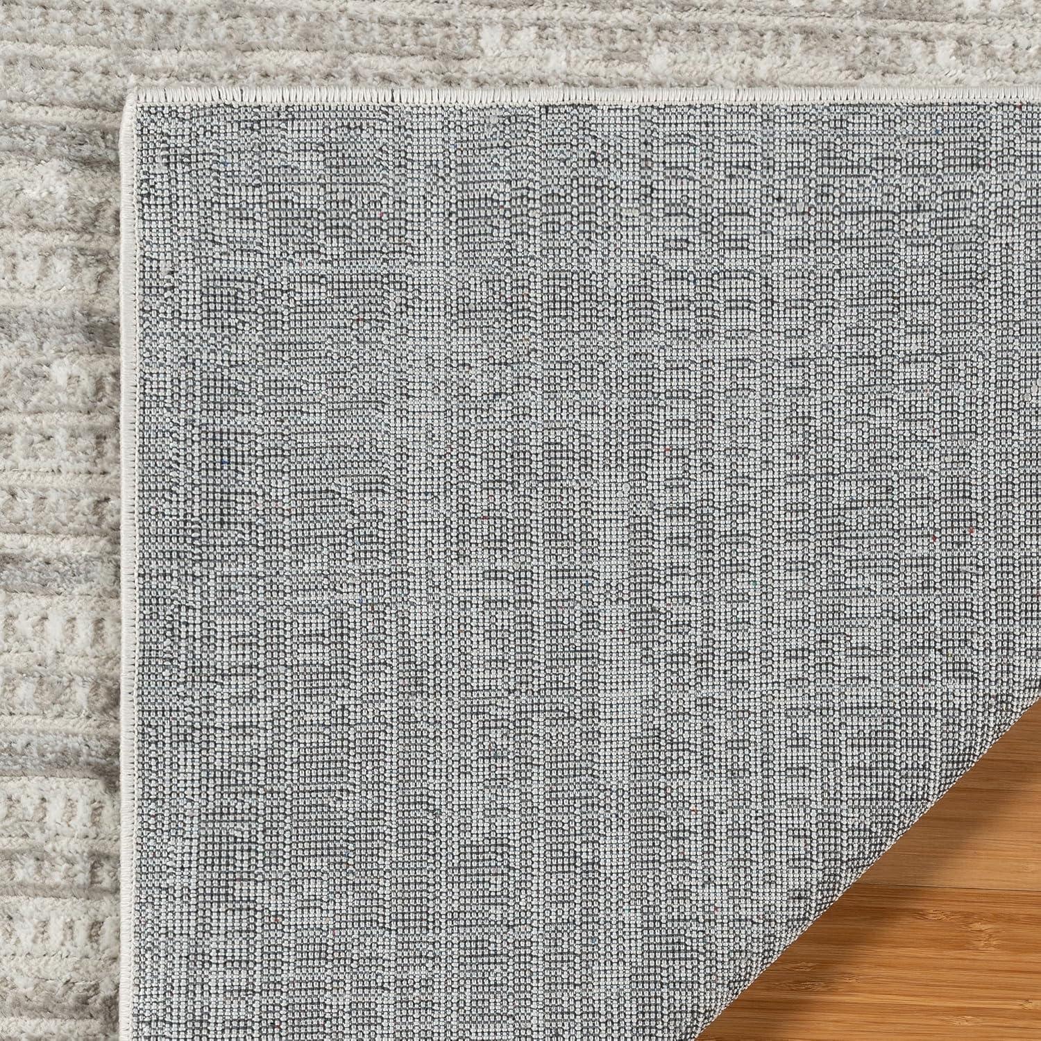 Missha Dario Modern Striped Gray Polyester High-Low Indoor Area Rug