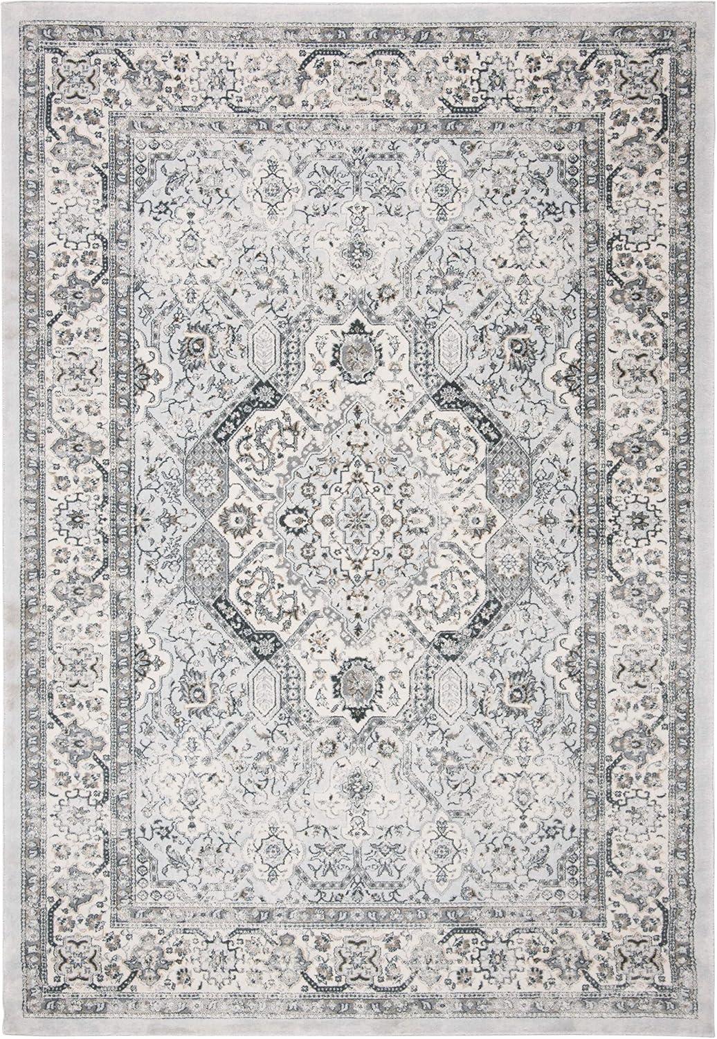 Isabella ISA916 Power Loomed Area Rug - Dark Grey/Cream - 9'x12' - Safavieh