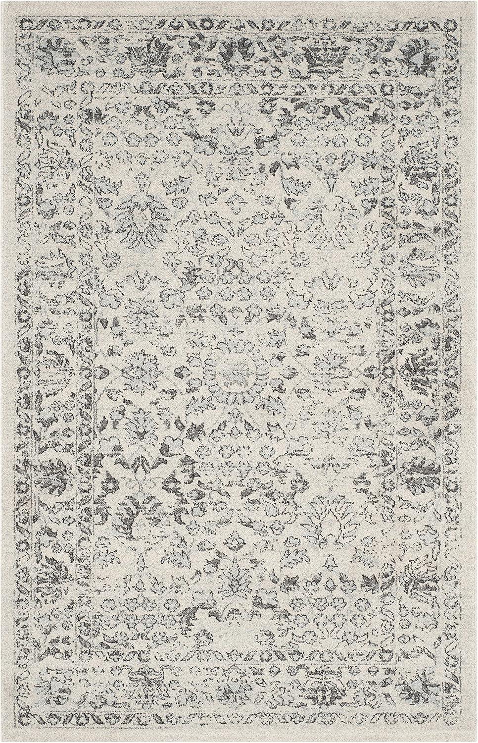 Carmel Beige/Blue Large Rectangle Rug-Color:Beige/Blue,Shape:Small Rectangle,Size:4' x 6'