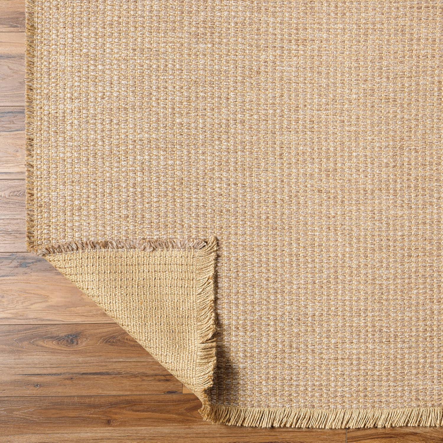 Kimi Light Brown Flat Woven Reversible Area Rug, 7'10" x 10'