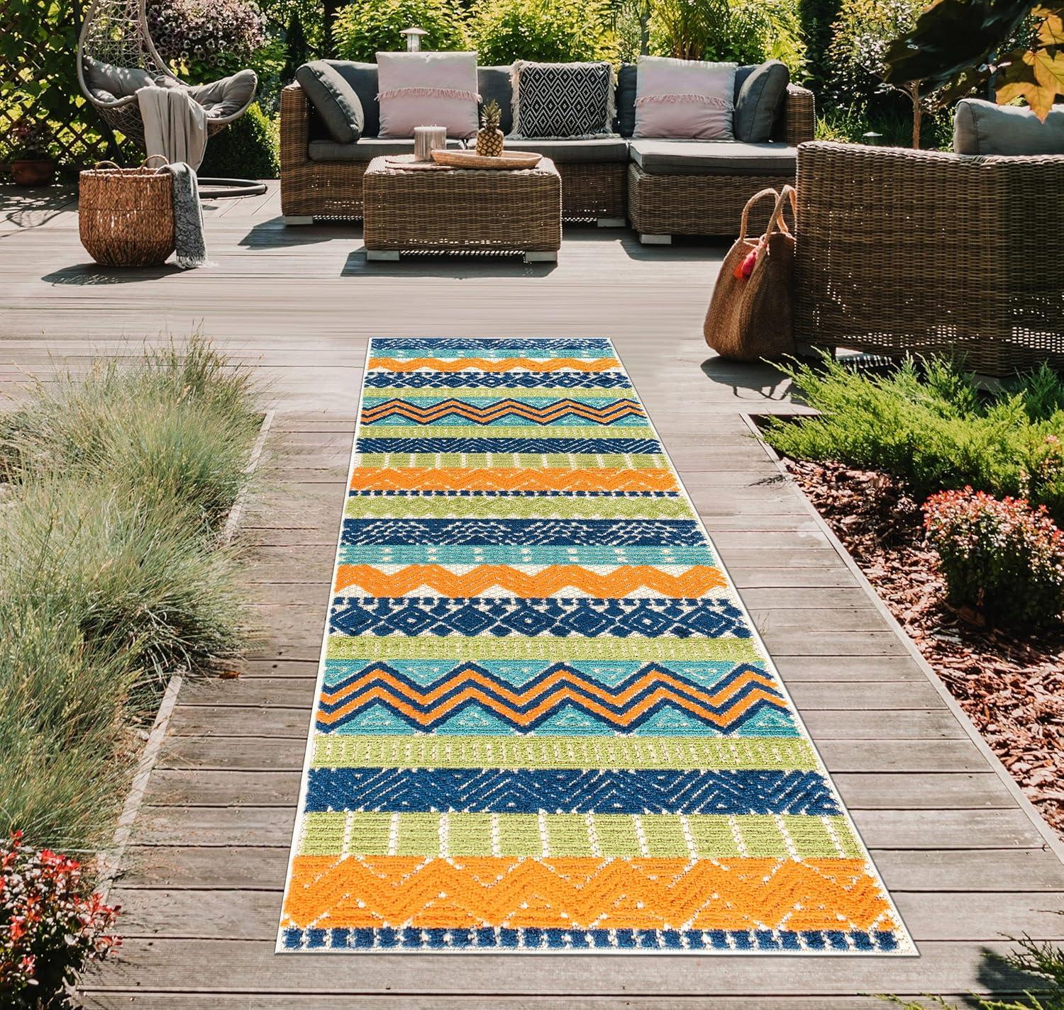 World Rug Gallery Marbella Contemporary Boho Indoor/Outdoor Area Rug