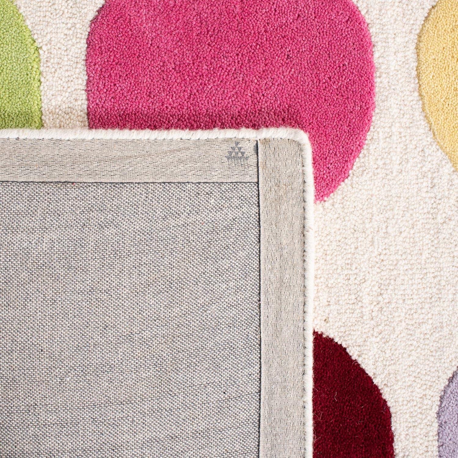 SAFAVIEH Kids Webster Polka Dots Runner Rug, Ivory/Multi, 2'3" x 7'