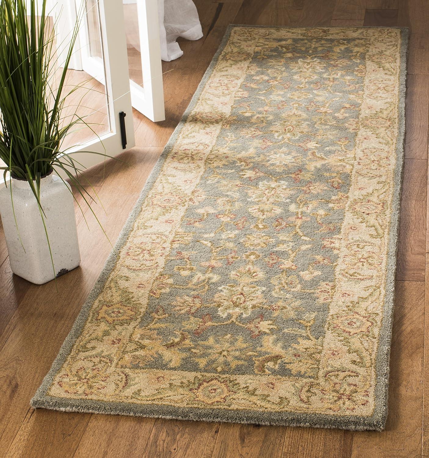 SAFAVIEH Antiquity Bethanie Traditional Wool Runner Rug, Blue/Beige, 2'3" x 8'