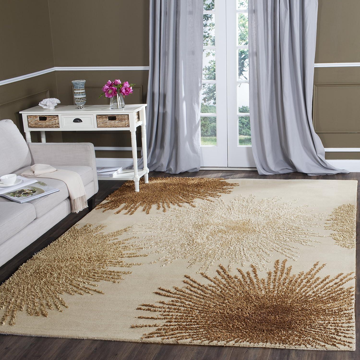 Soho SOH712 Hand Tufted Indoor Area Rug - Beige - 7'6"x9'6" - Safavieh.