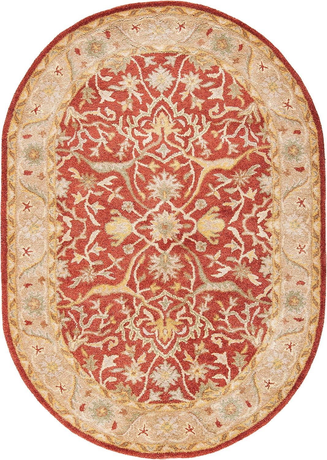 Antiquity AT14 Hand Tufted Indoor Area Rug - Rust - 7'6"x9'6" Oval - Safavieh