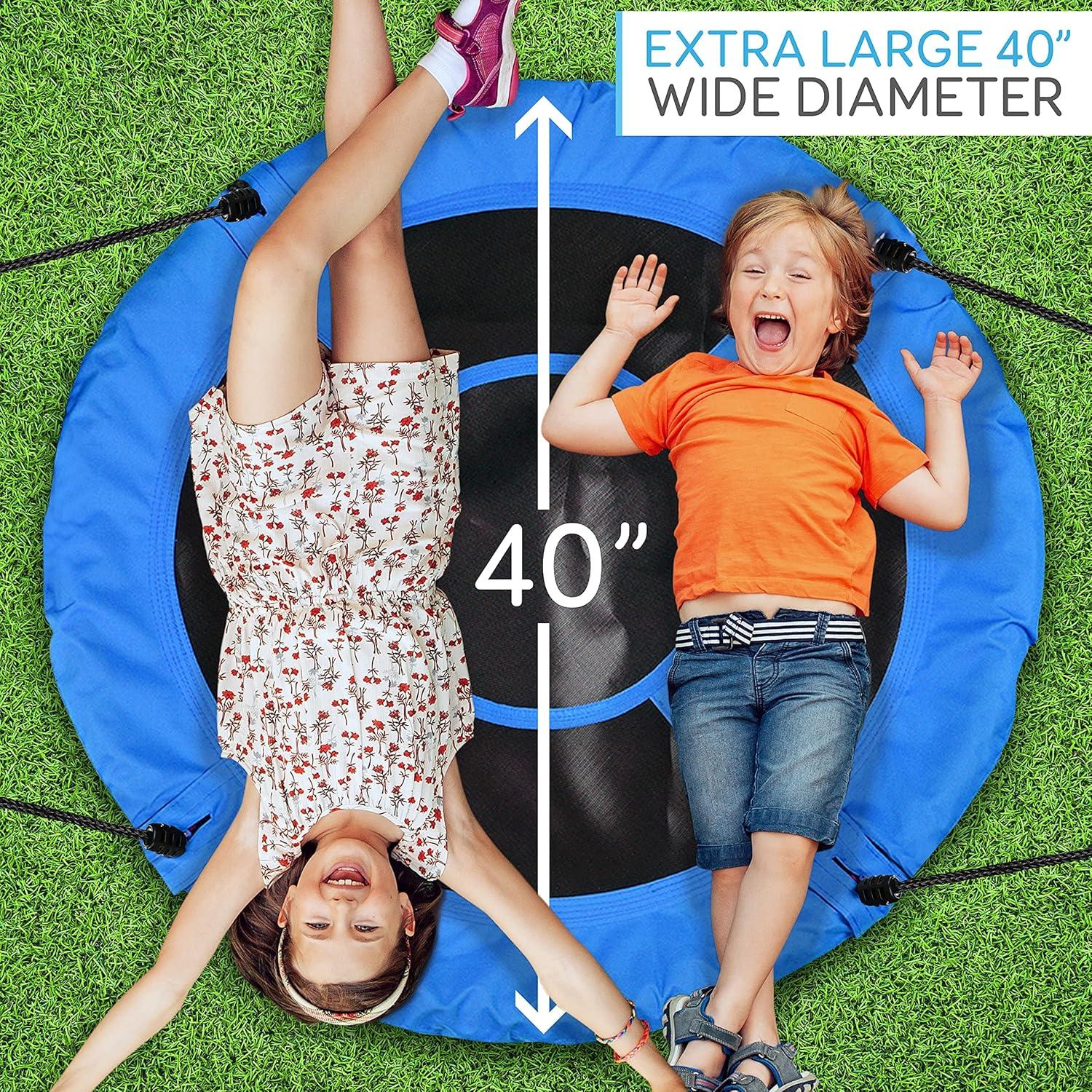 Klo Kick 40inch Metal/Fabric Web/Saucer Swing with Chains and Hooks