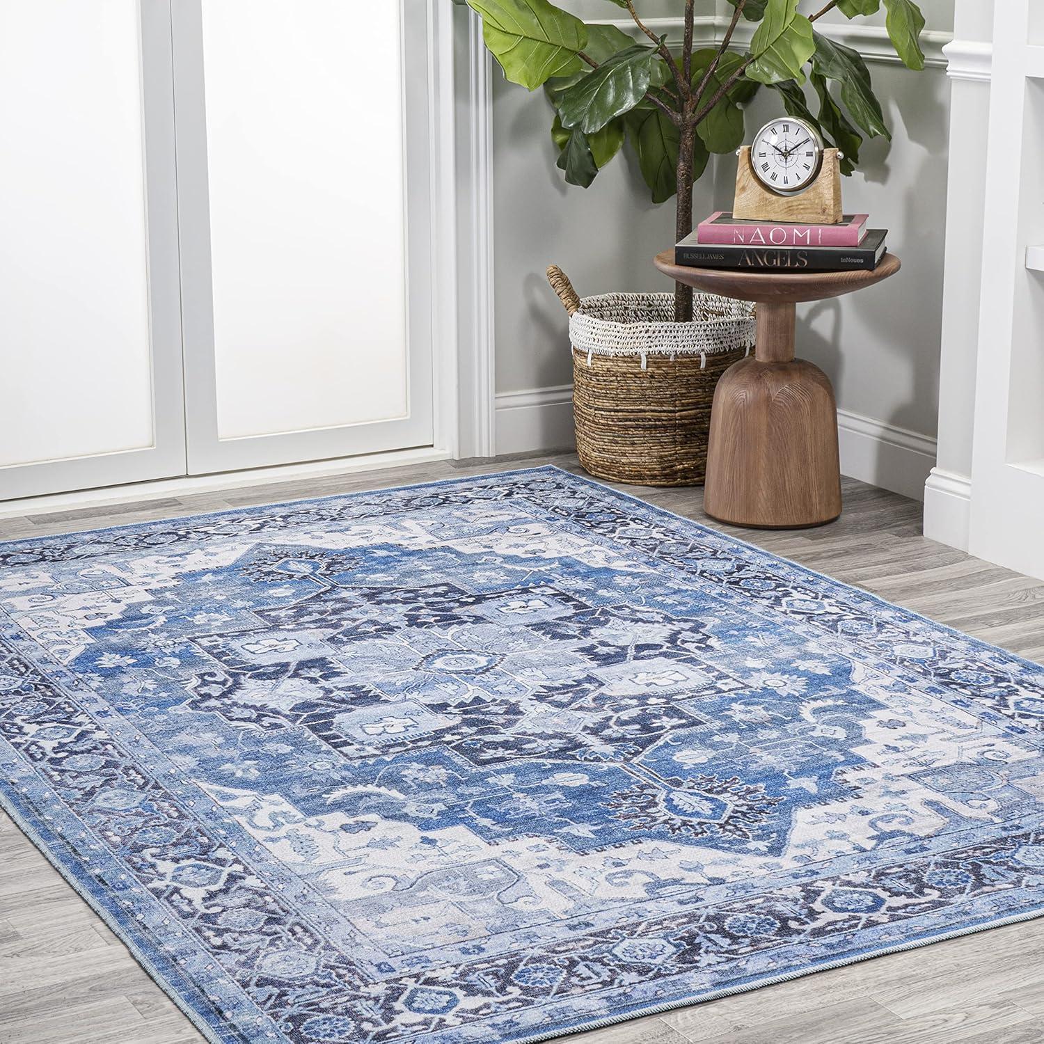 Maris Ornate Medallion Washable Area Rug - JONATHAN Y