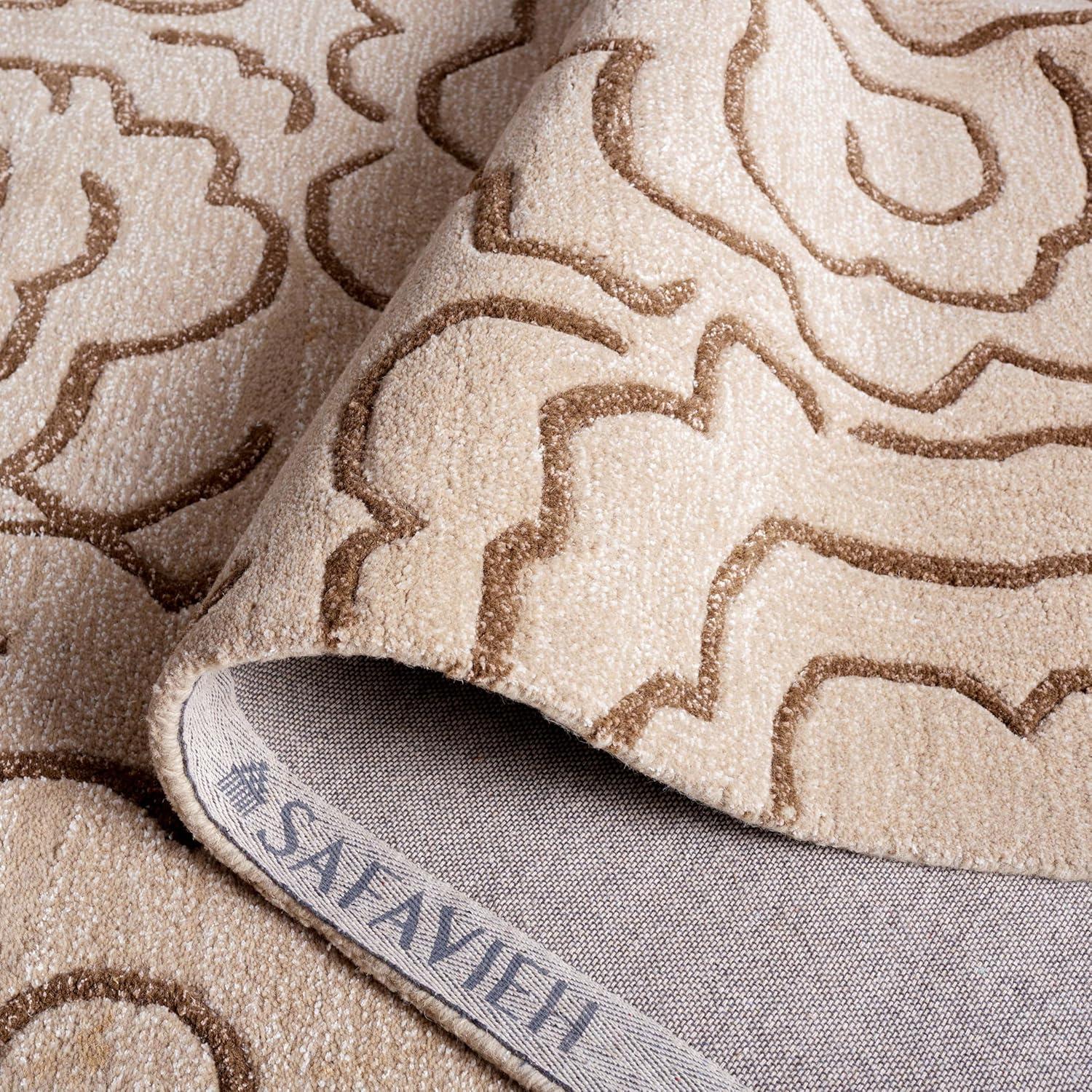 SAFAVIEH Soho Trinity Floral Wool Area Rug, Beige/Multi, 3'6" x 5'6"