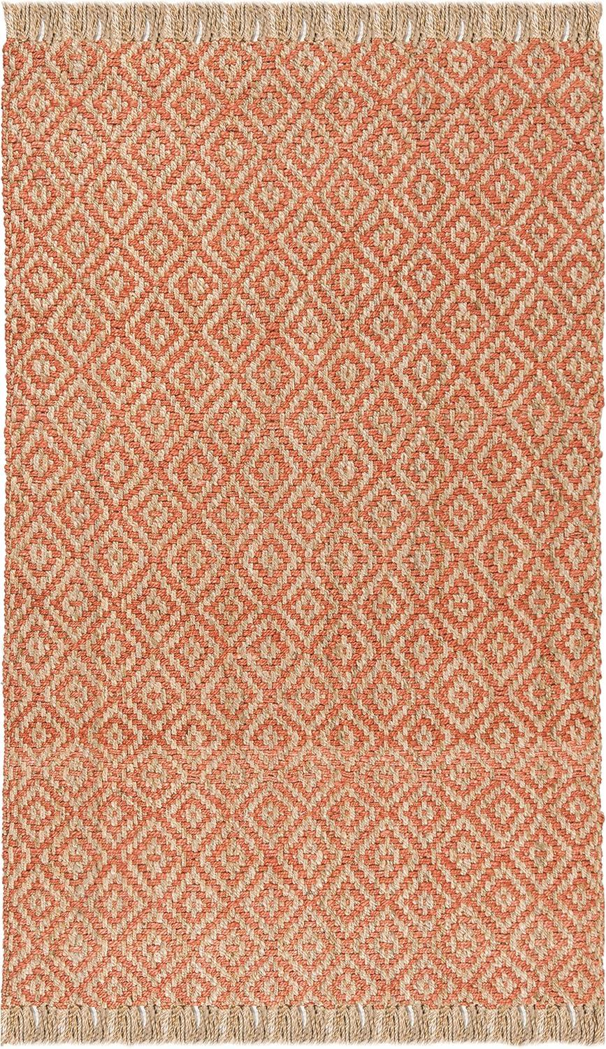 Natural Fiber NF266 Hand Woven Indoor Area Rug - Orange/Natural - 4'x6' - Safavieh.