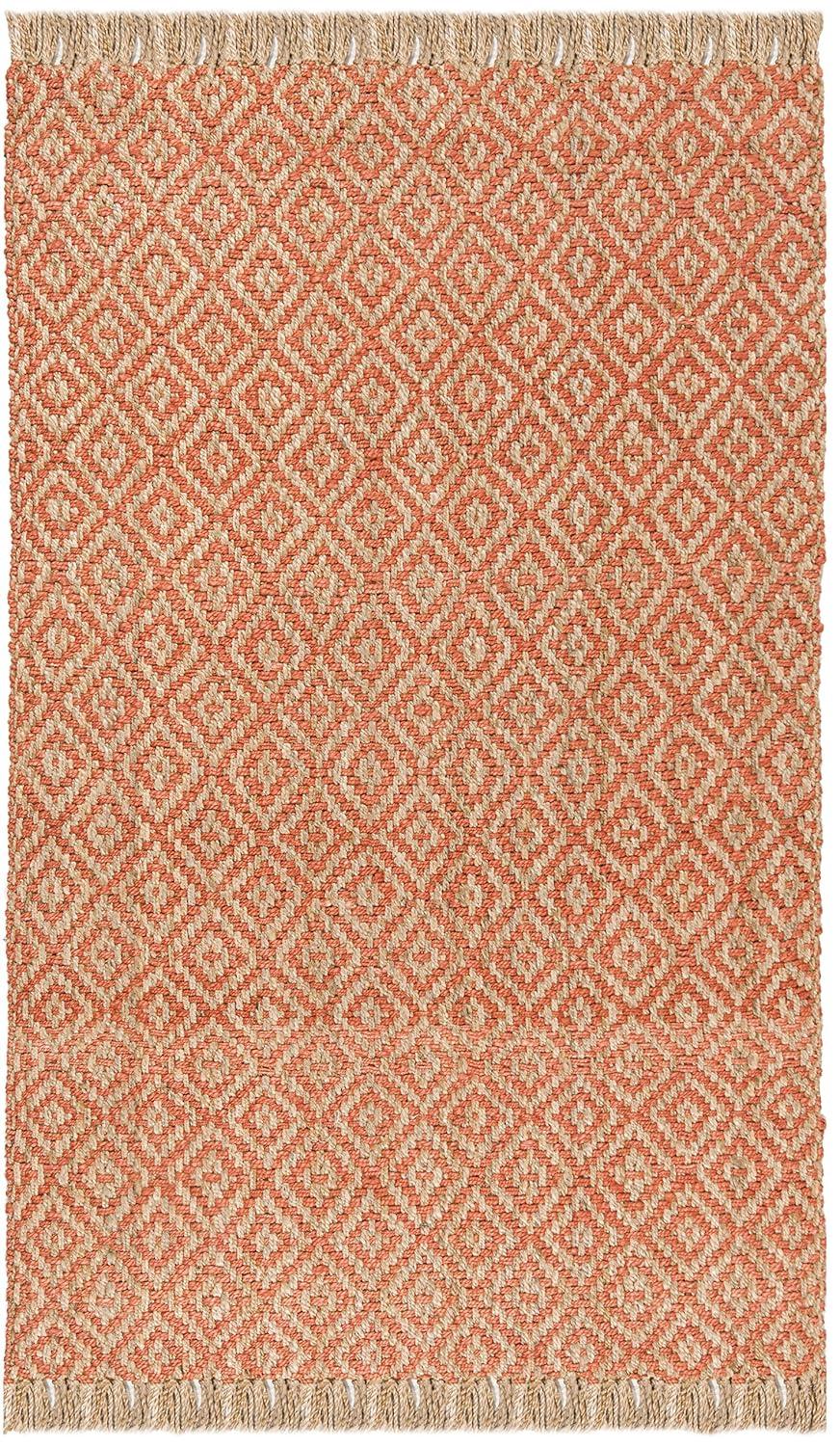 Natural Fiber NF266 Hand Woven Indoor Area Rug - Orange/Natural - 4'x6' - Safavieh.