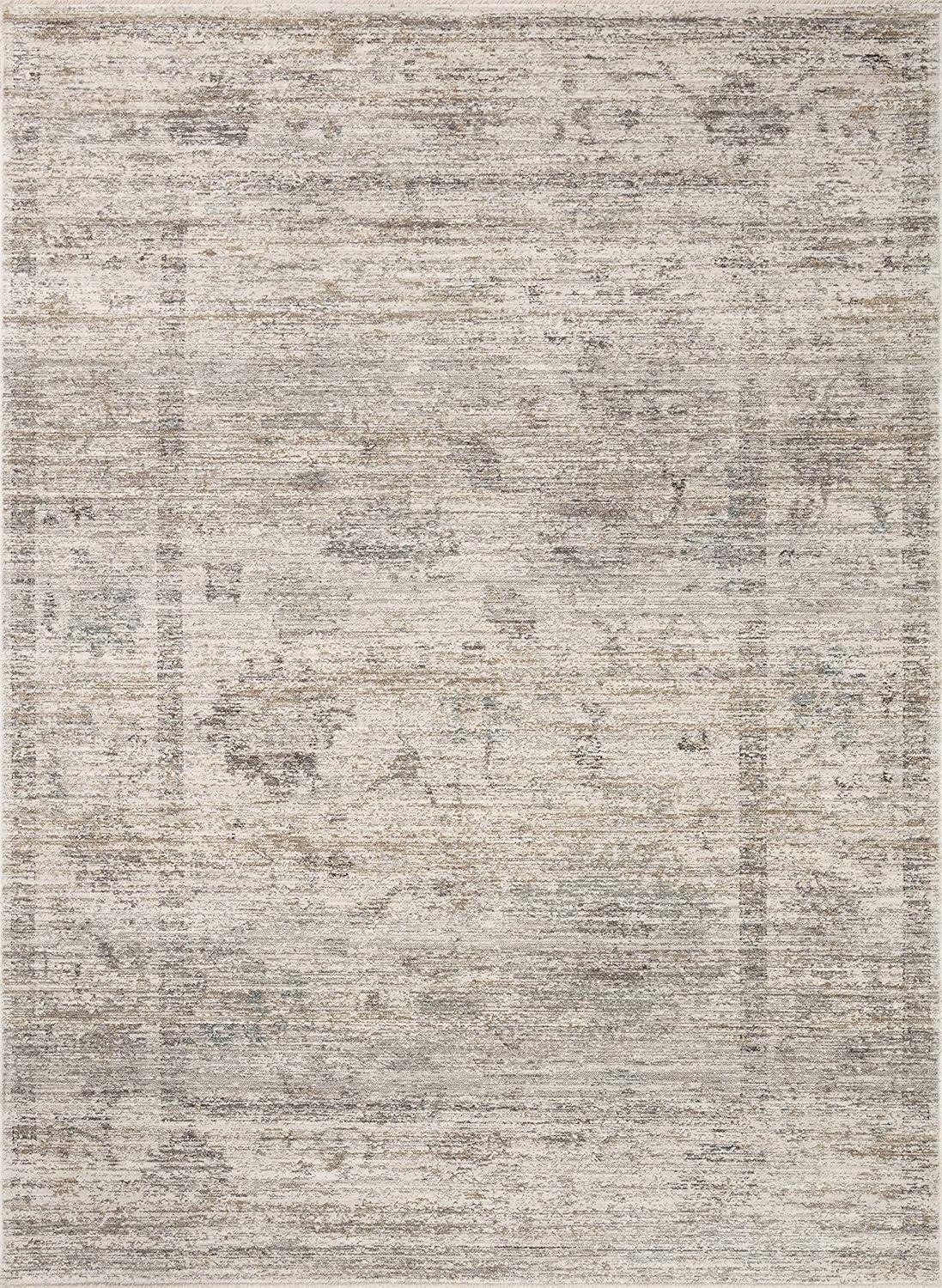 Millie Silver and Dove Floral Wool Area Rug 5' x 8'