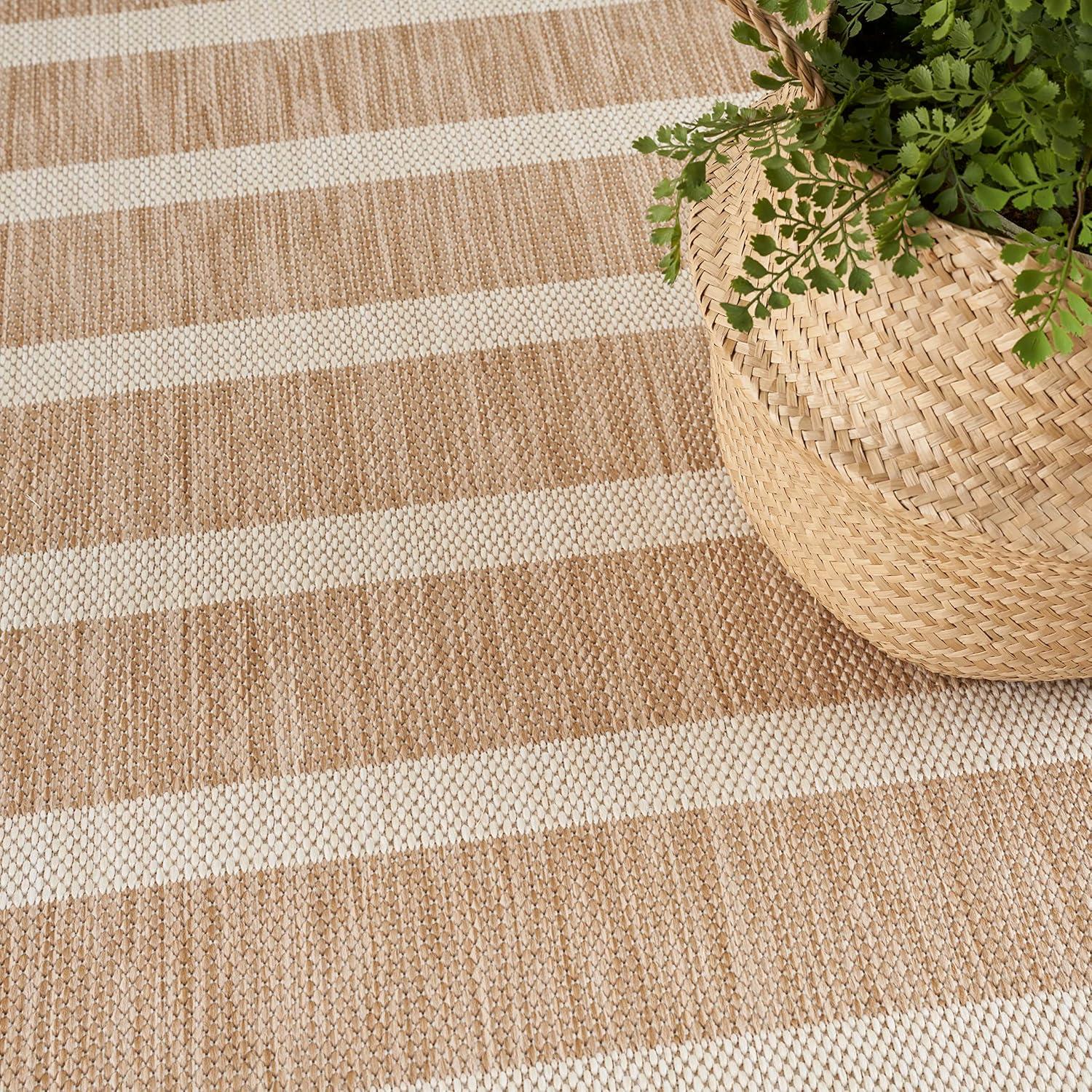 Nourison Positano Modern Stripes Flatweave Outdoor Rug