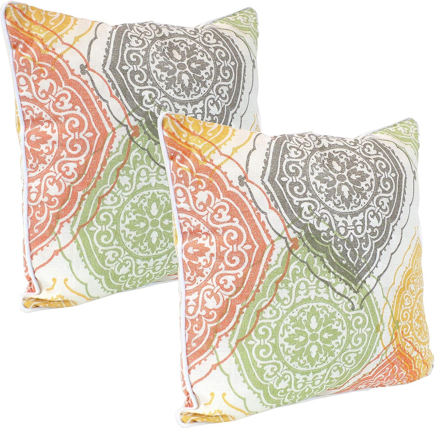 16" x 16" Polyester Square Outdoor Throw Pillows, 2 Count