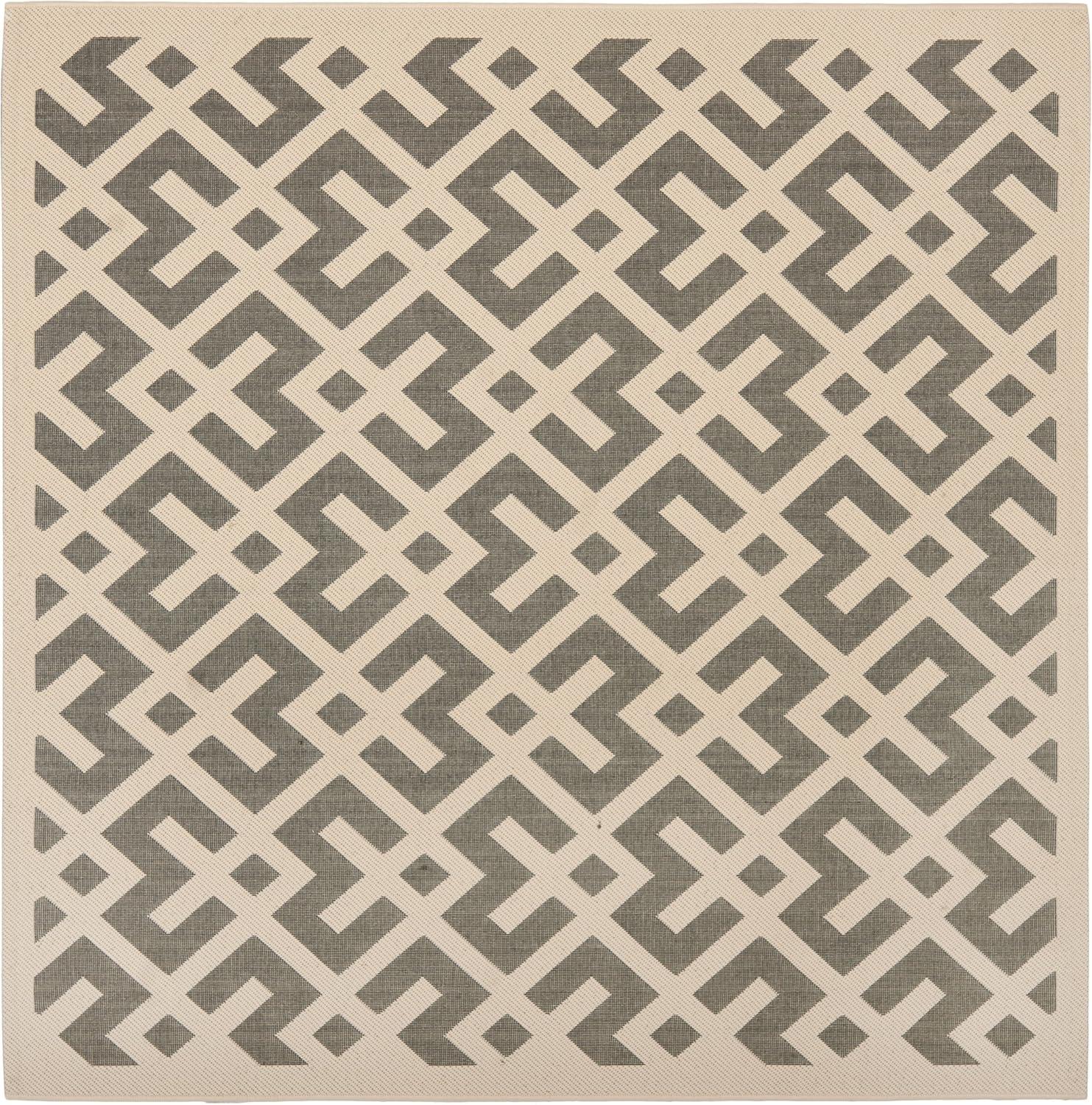 Metro Modern Grey Square Synthetic Easy-Care Area Rug