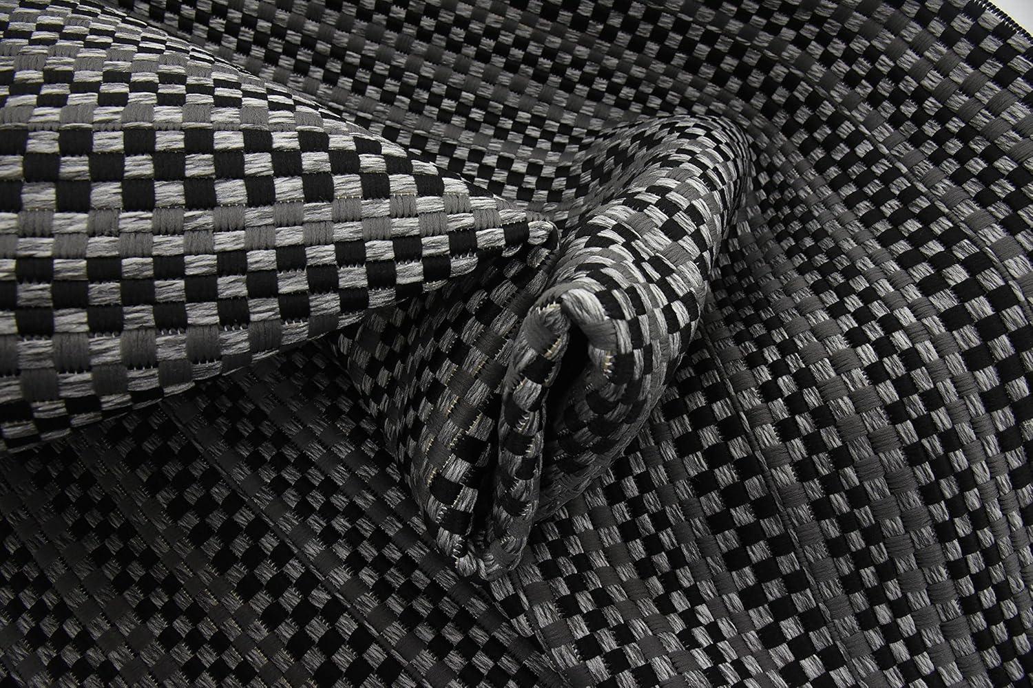 Unique Loom 6' 0 x 9' 0 Gray Outdoor Border Checkered Area Rug