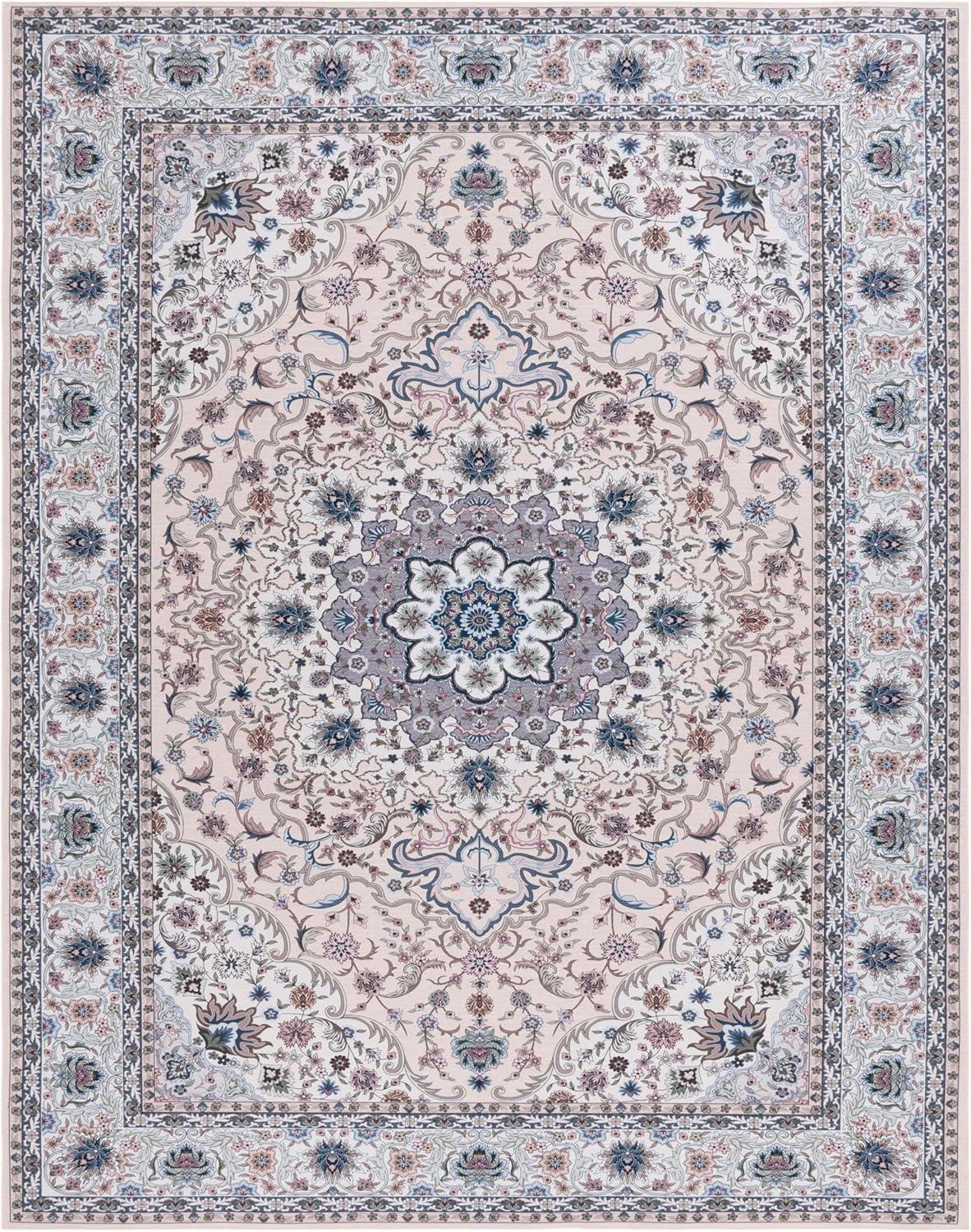 Tucson Vintage Persian TSN123 Power Loomed Machine Washable Skid-Resistant Indoor Area Rug - Beige/Green - 9'x12' - Safavieh