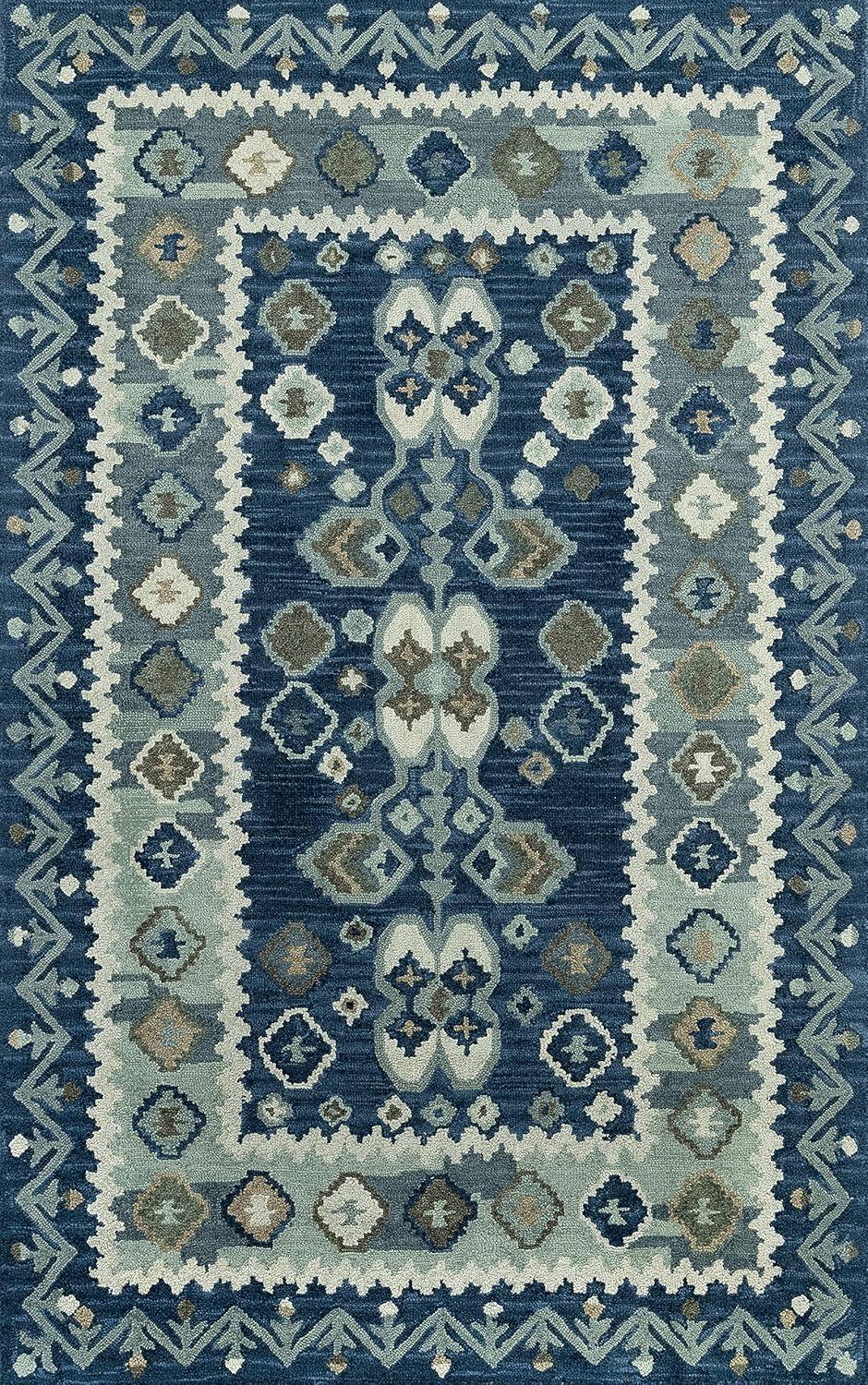 Tangier Blue Hand-Tufted Wool 8' x 11' Area Rug