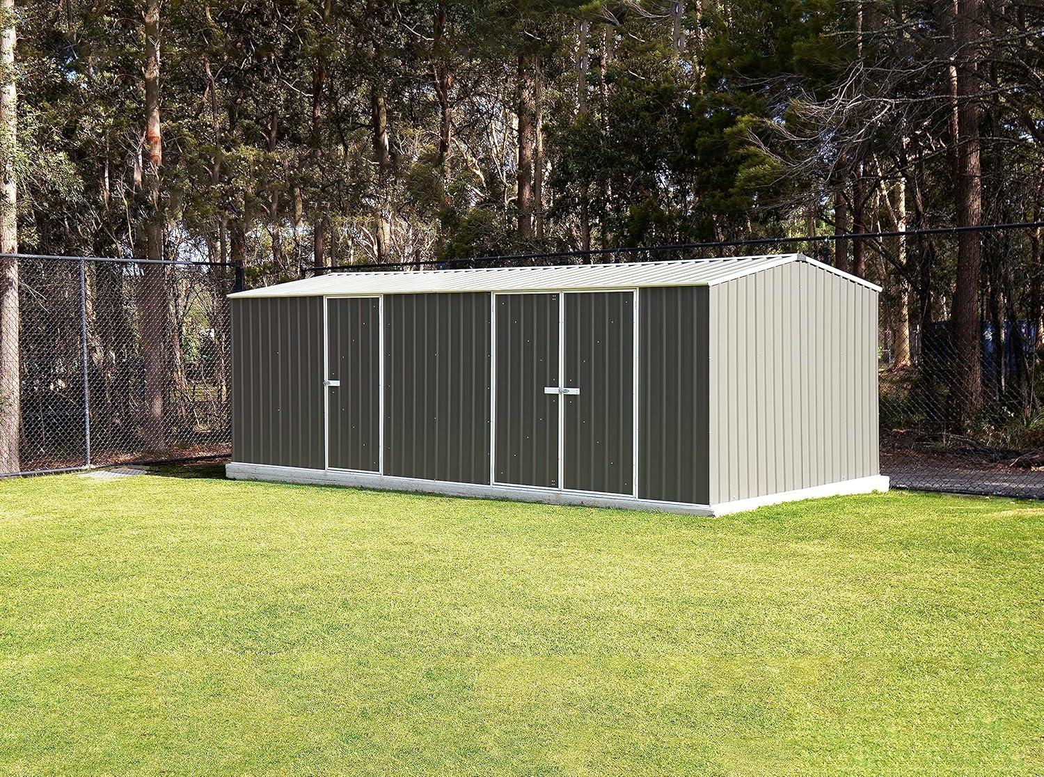 Absco AB1118 20 x 10 ft. Workshop Metal Shed - Woodland Gray