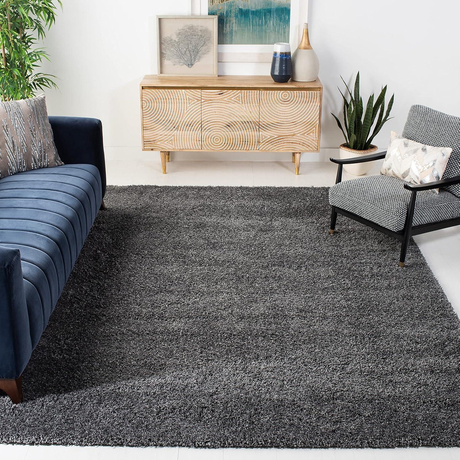 Shag SG151 Power Loomed Indoor Area Rug - Dark Grey - 8'6"x12' - Safavieh.