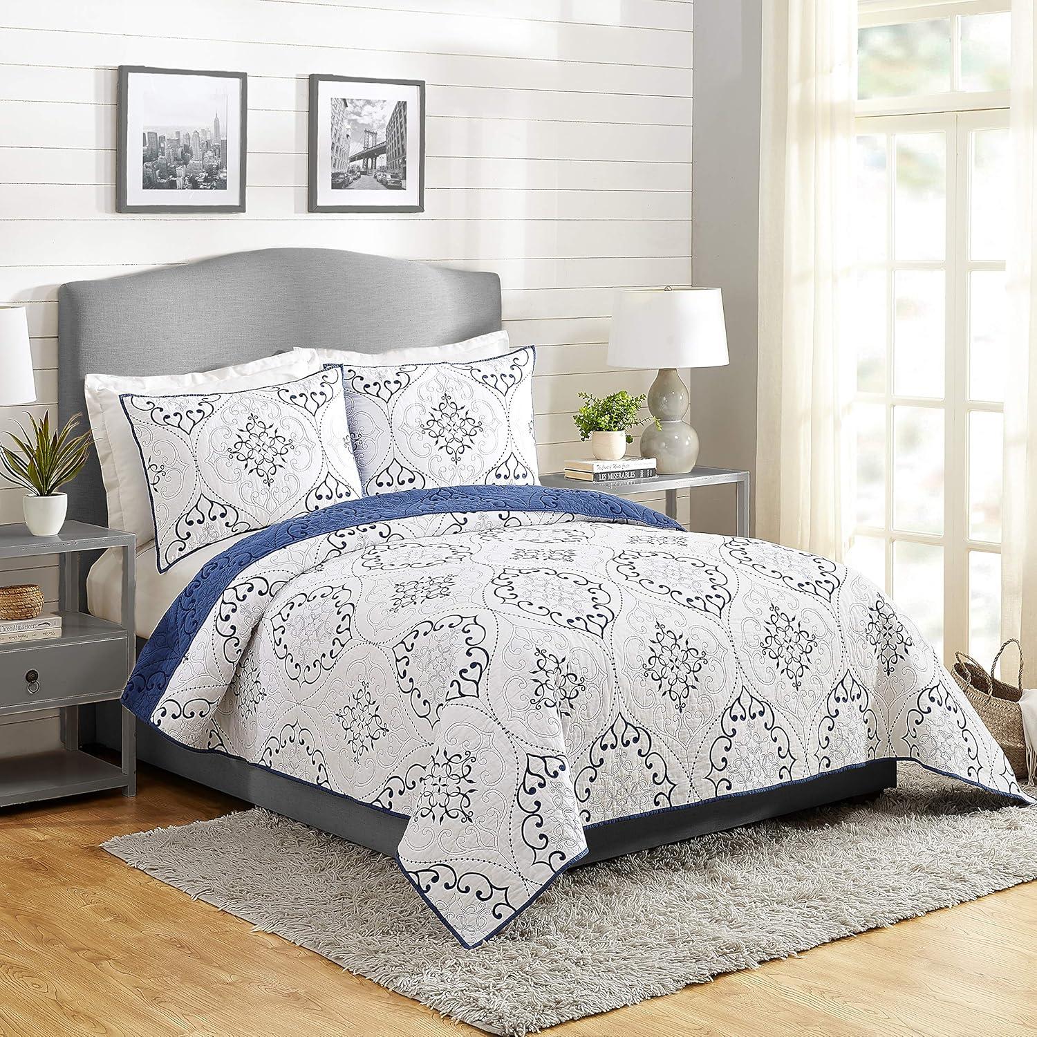 Modern Heirloom Chambers 3-Piece Embroidered Quilt Set