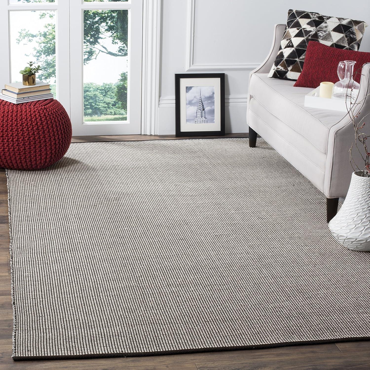 Montauk MTK345 Hand Woven Indoor Area Rug - Ivory/Black - 8'x10' - Safavieh