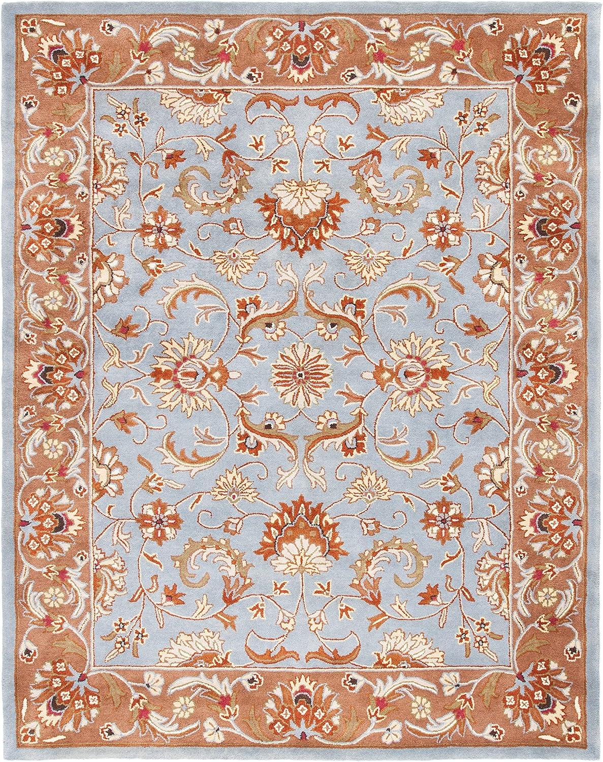 SAFAVIEH Heritage Constantine Traditional Wool Area Rug, Blue/Beige, 9' x 12'