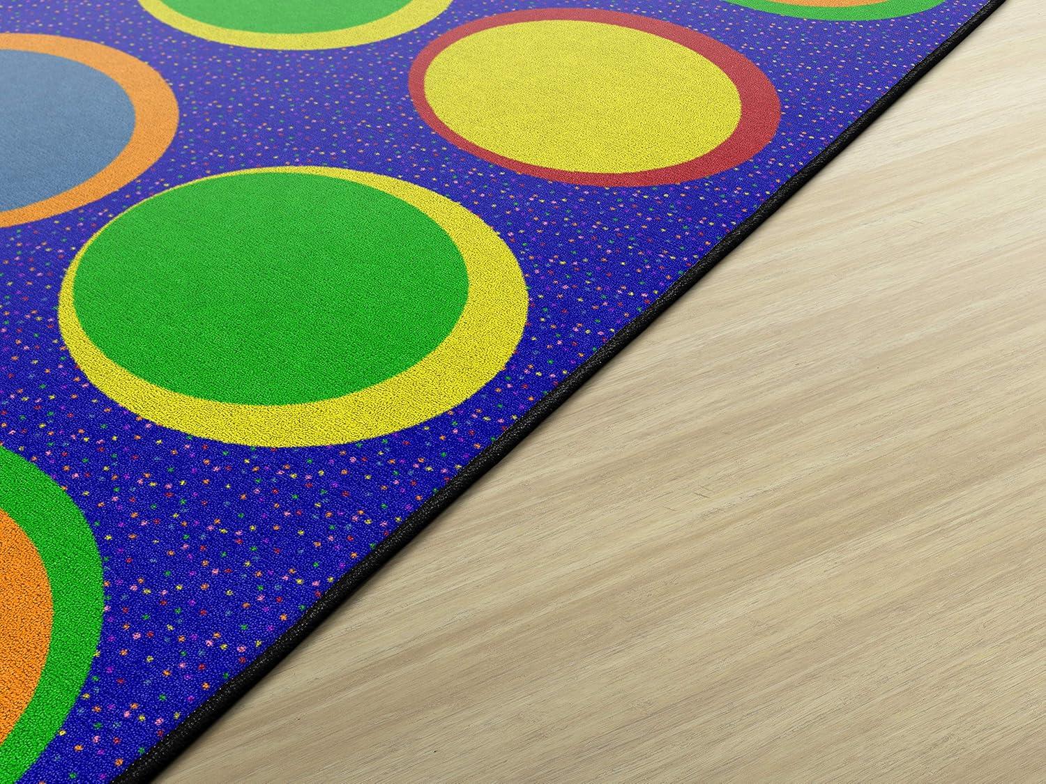 Multicolor Rectangular Stain-Resistant Kids' Classroom Rug