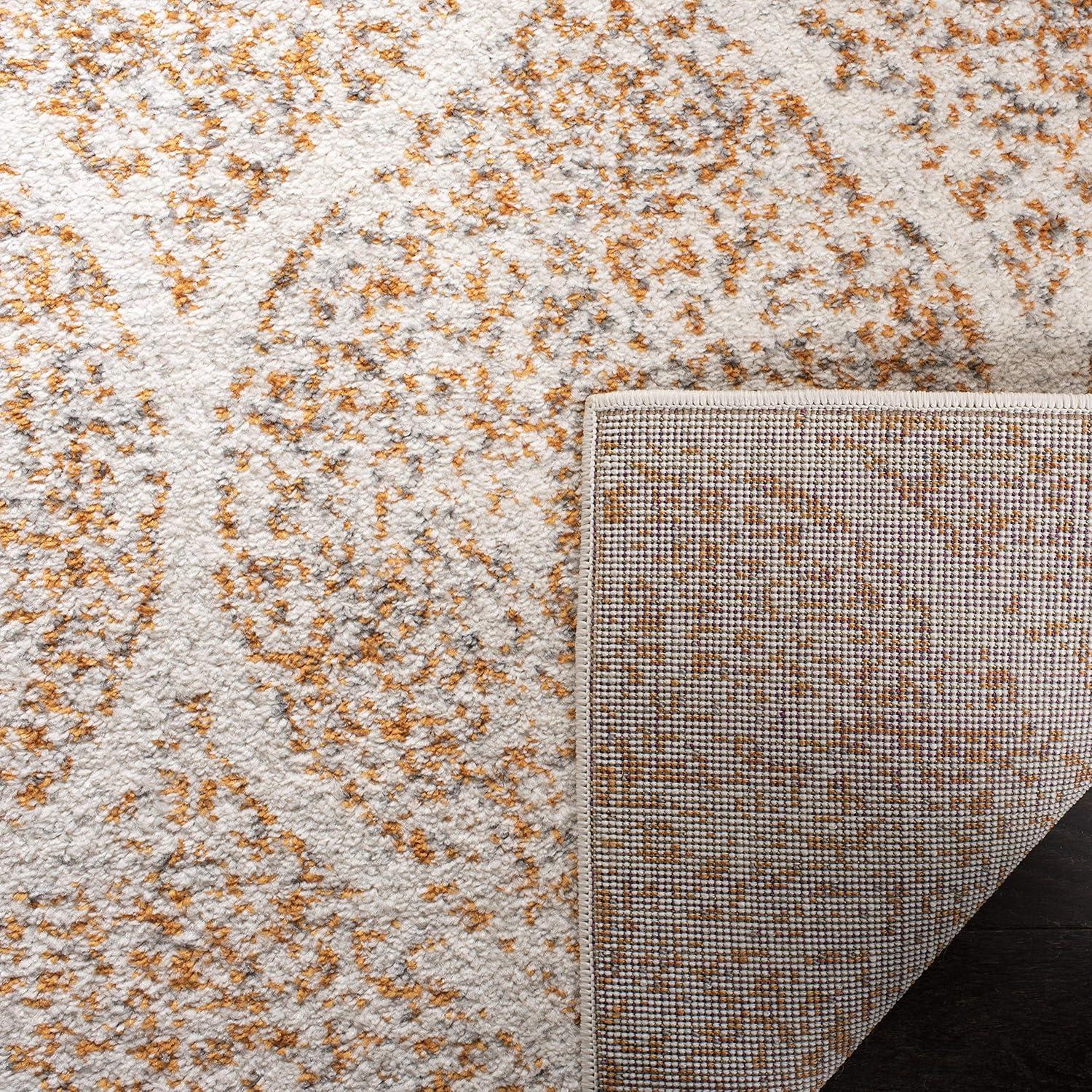 Madison MAD604 Power Loomed Indoor Area Rug - Cream/Orange - 4'x6' - Safavieh
