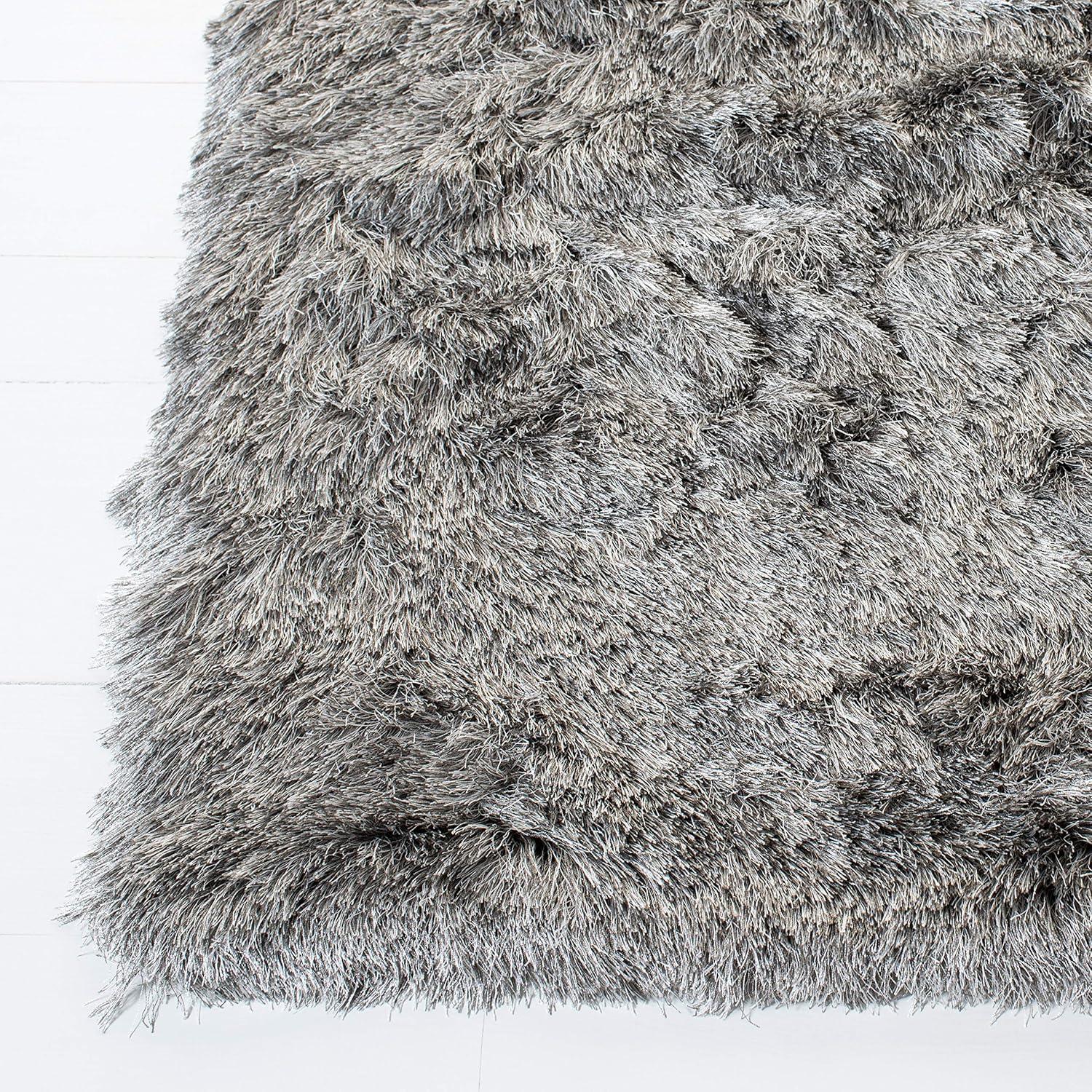 Shag SG511 Hand Tufted Area Rug - Silver - 7'x7' - Safavieh.