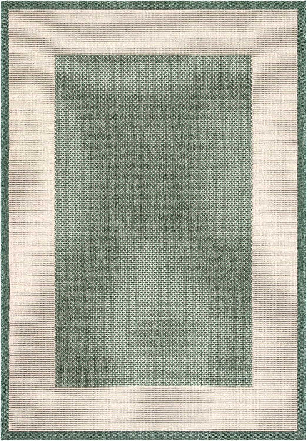 Courtyard CY7987 Power Loomed Indoor/Outdoor Area Rug - Dark Green/Beige - 5'3"x7'7" - Safavieh.