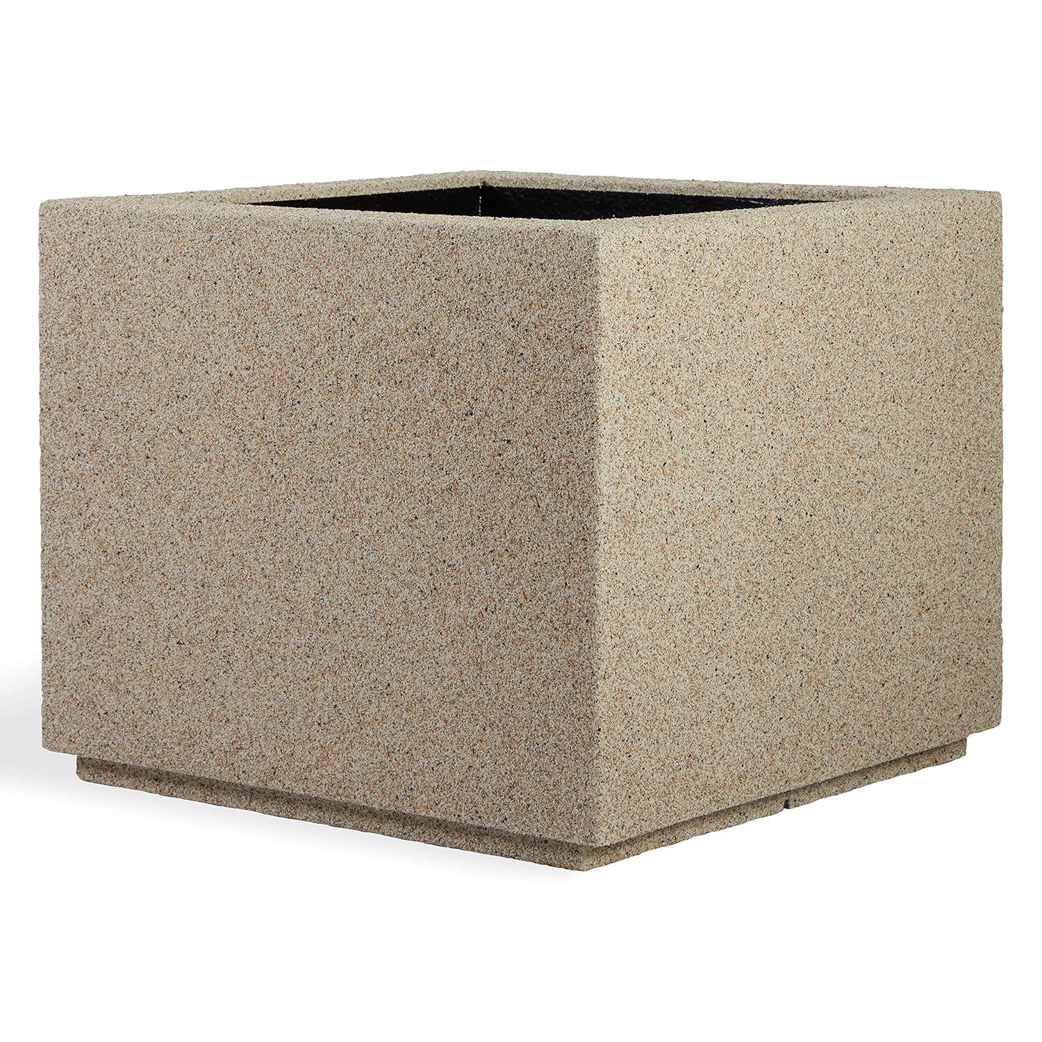 Monterrey Square 23 in. x 23 in. Sandstone Granite Composite Window Boxes & Troughs