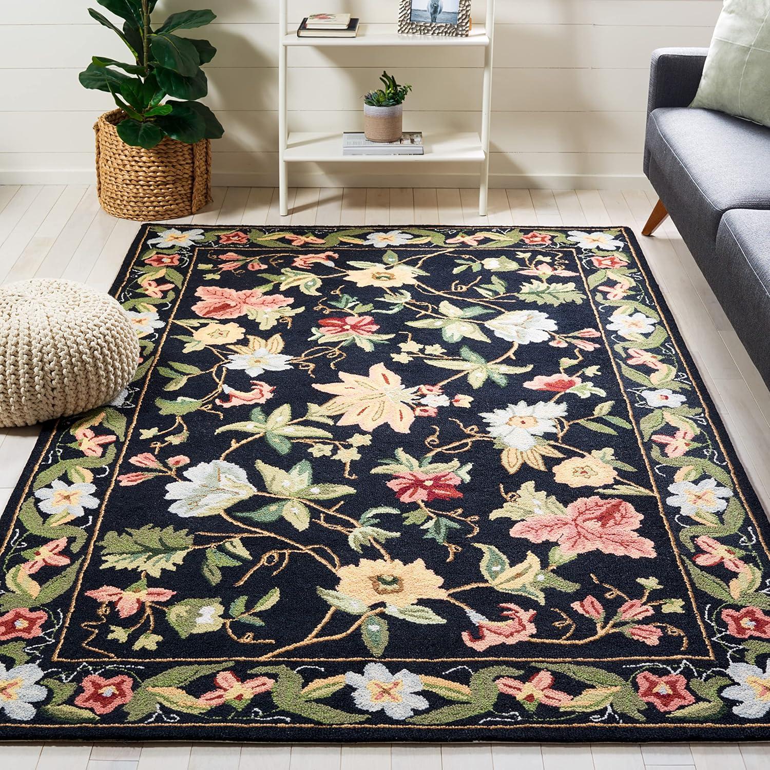 Chelsea HK311 Handmade Area Rug - 4'x4' - Black - Safavieh