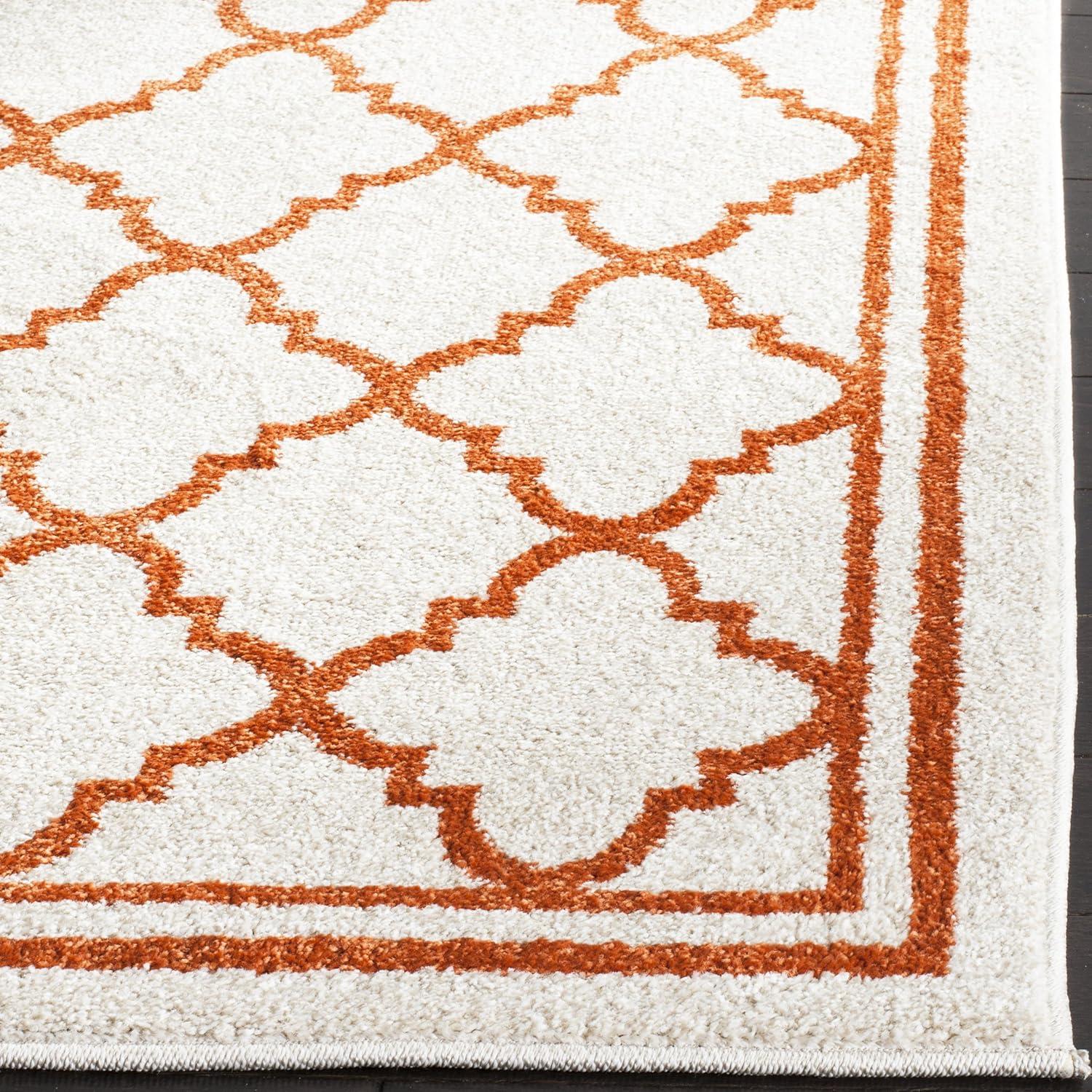 Amherst AMT422 Power Loomed Indoor Area Rug - Beige/Orange - 7'x7' - Safavieh