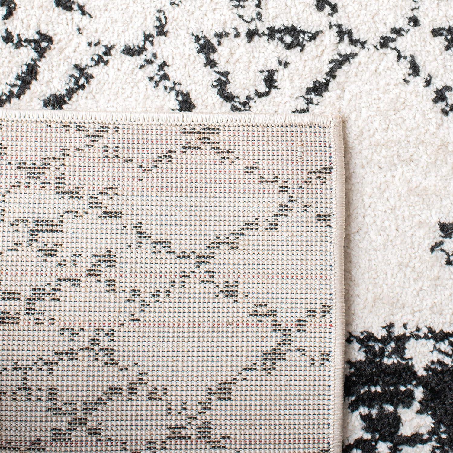 SAFAVIEH Tulum Coriander Moroccan Geometric Area Rug, 10' x 10' Square, Ivory/Black