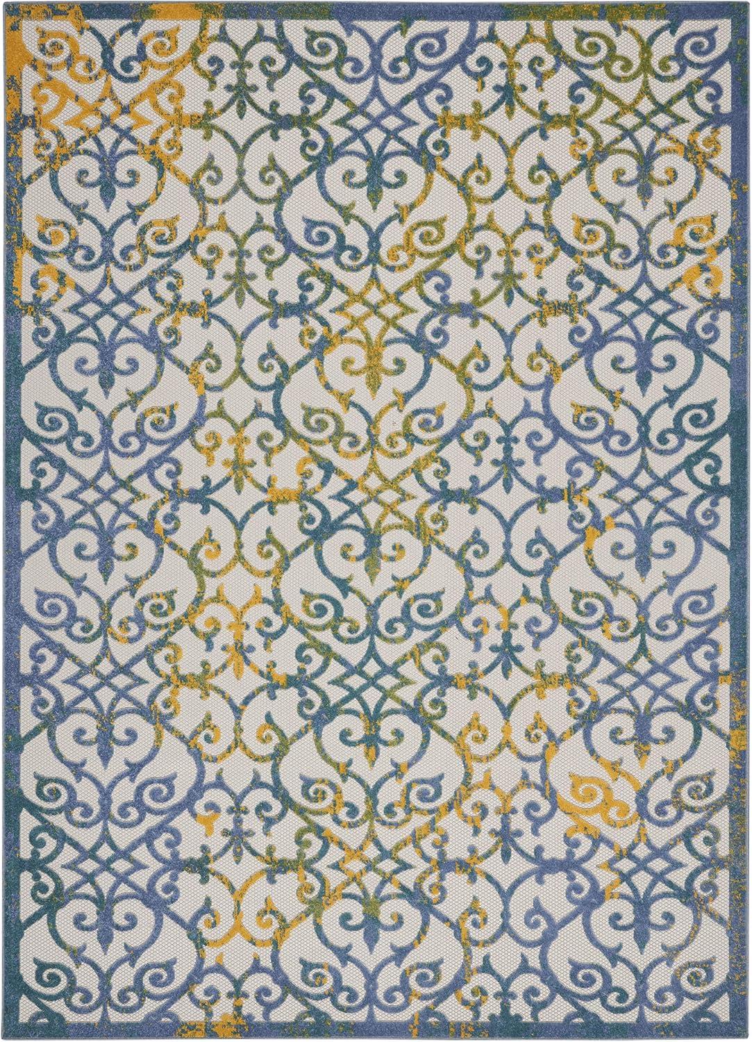 Nourison Aloha Contemporary Scroll Outdoor Rug