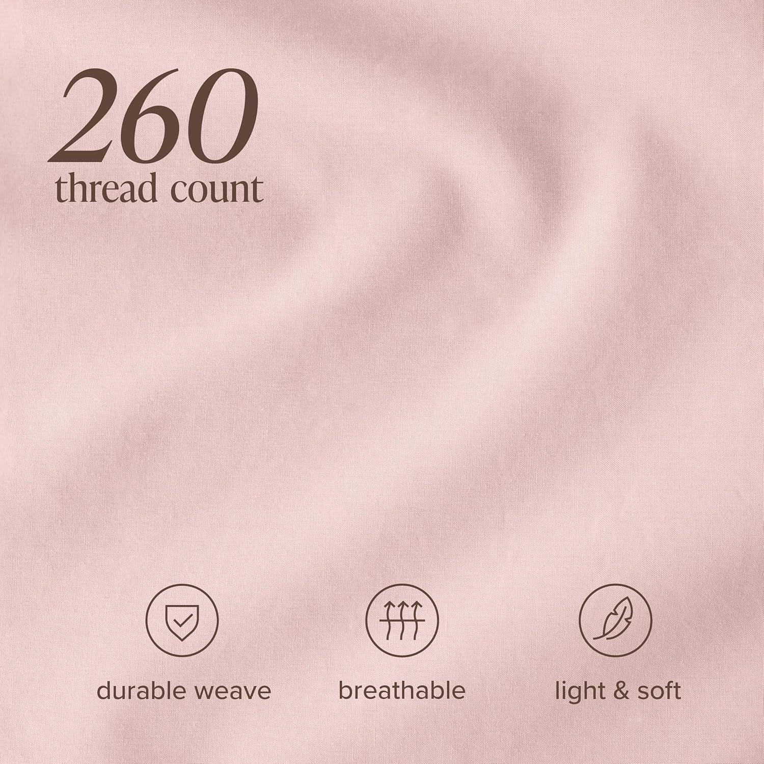 Bare Home 100% Cotton Percale Sheet Set