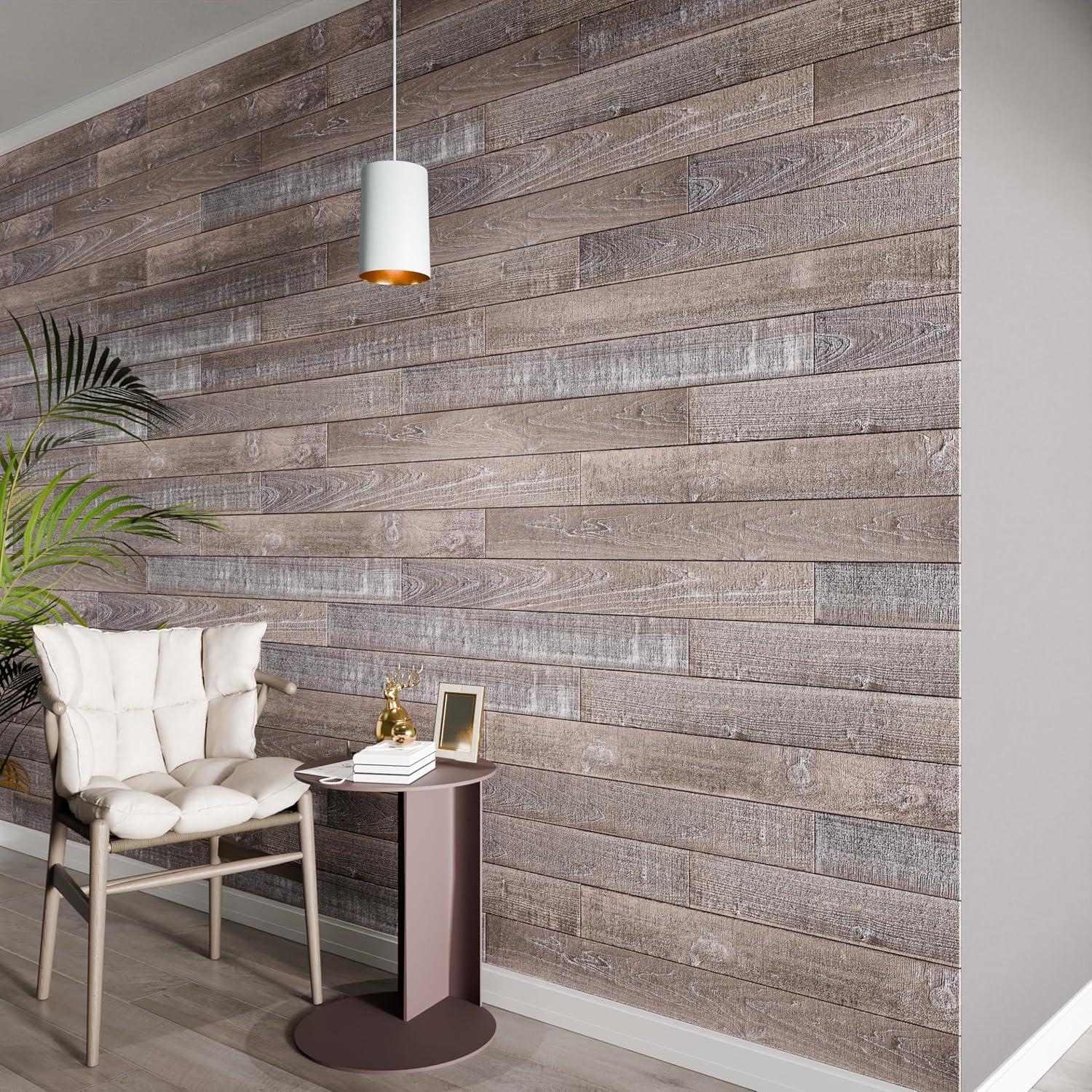 Thermo-Treated 1/4 in. x 5 in. x 4 ft. Barn Wood Wall Planks (10 sq. ft. 6-Pack)