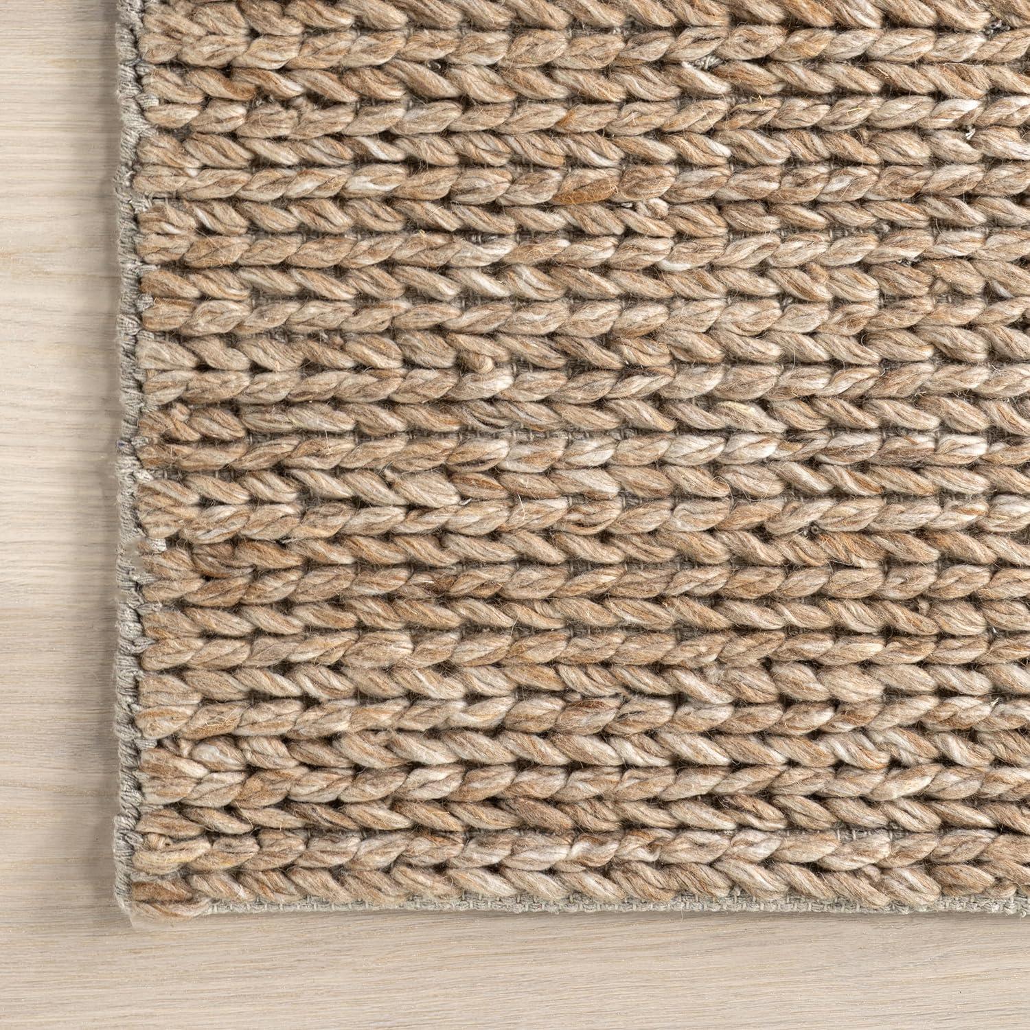 Nuloom Penelope Braided Wool Indoor Area Rug, Runner 2' x 8', Tan