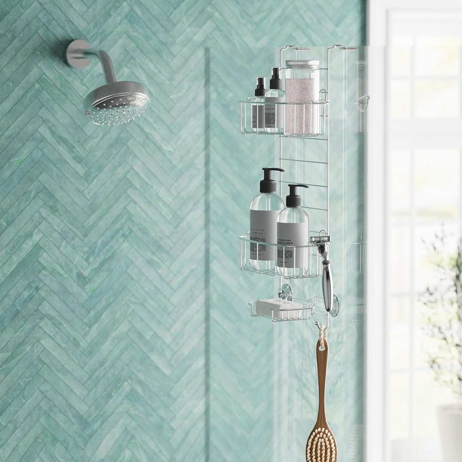 Bathstyles Over the Shower Door Caddy in Chrome