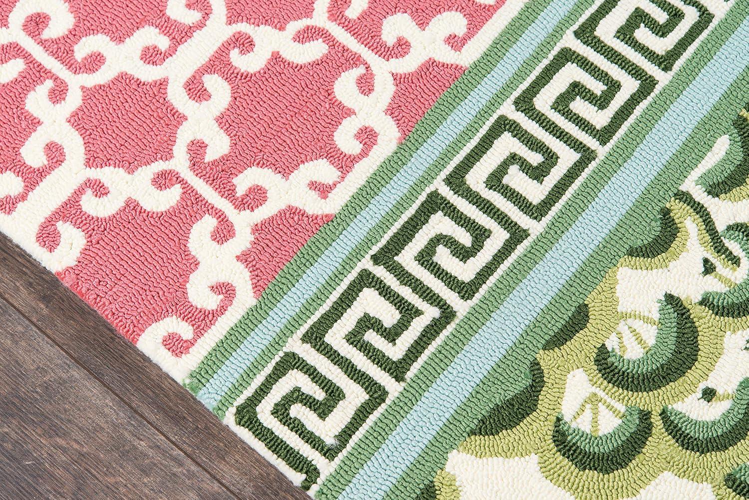 Madcap Cottage Under A Loggia Montserrat Area, Indoor Outdoor Rug, Pink, 8' X 10'