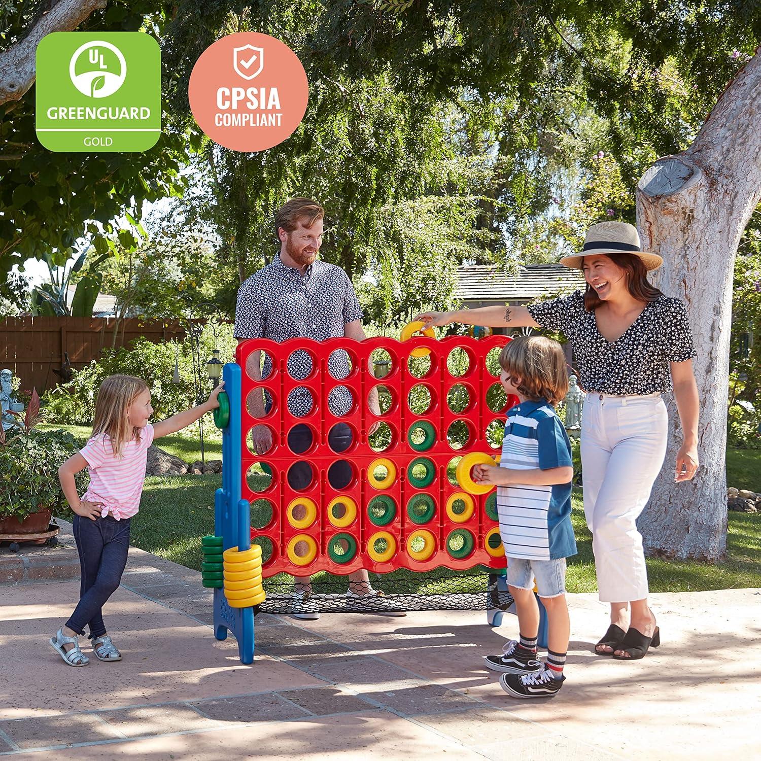 ECR4Kids ECR4Kids Jumbo 4-To-Score with Mesh Net and Carry Bag, Giant Game, Assorted