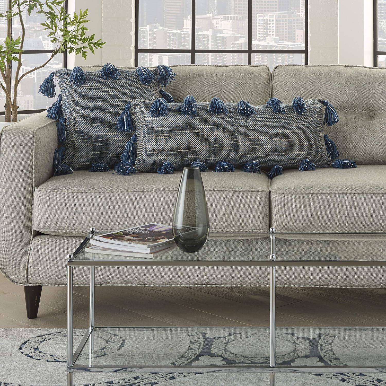 Mina Victory 18" Polyester Blend Throw Pillow With Tassels